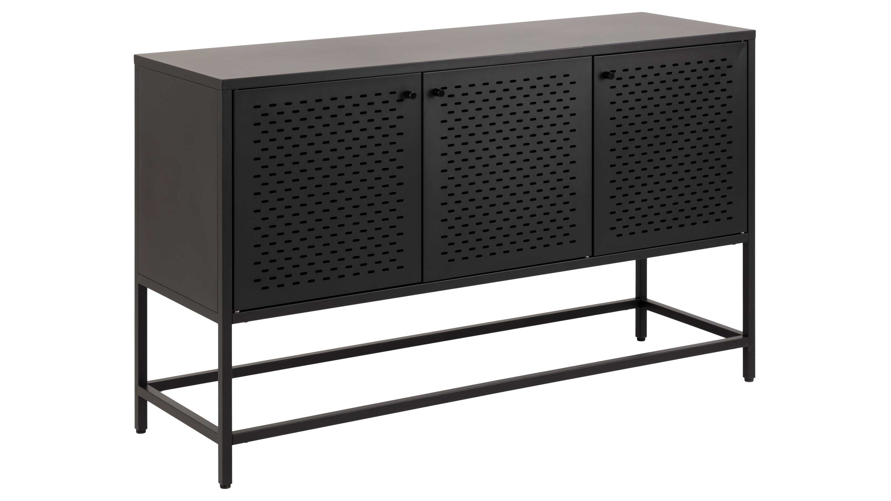 Metallmöbel Newcastle - Sideboard schwarzes Metall - drei Türen, Breite ca. 125 cm
