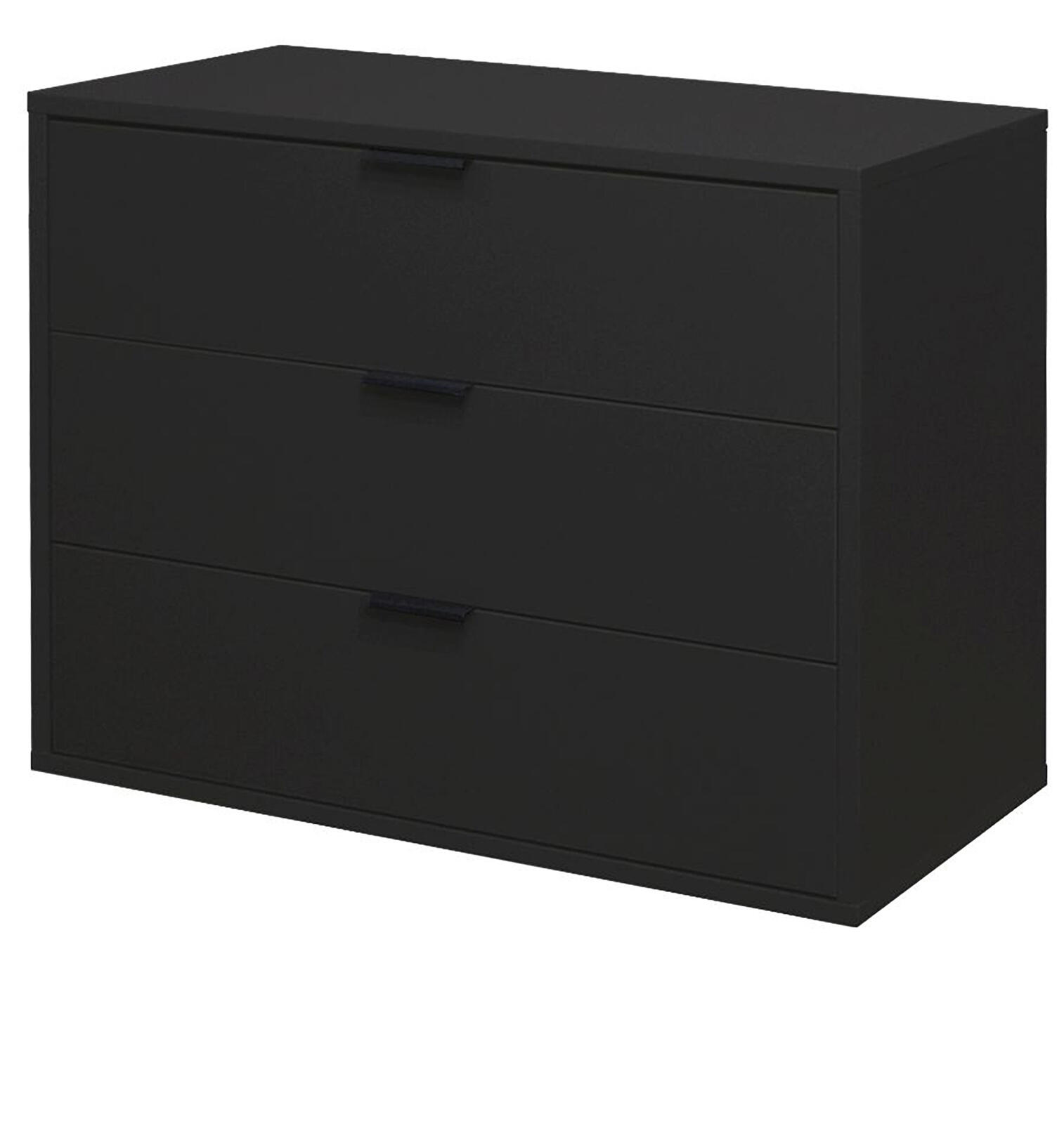Sideboard in Grau-Anthrazit mit matter Oberfläche Graue Sideboard-Kommode mit matter Oberfläche und drei gleich großen Schubladen