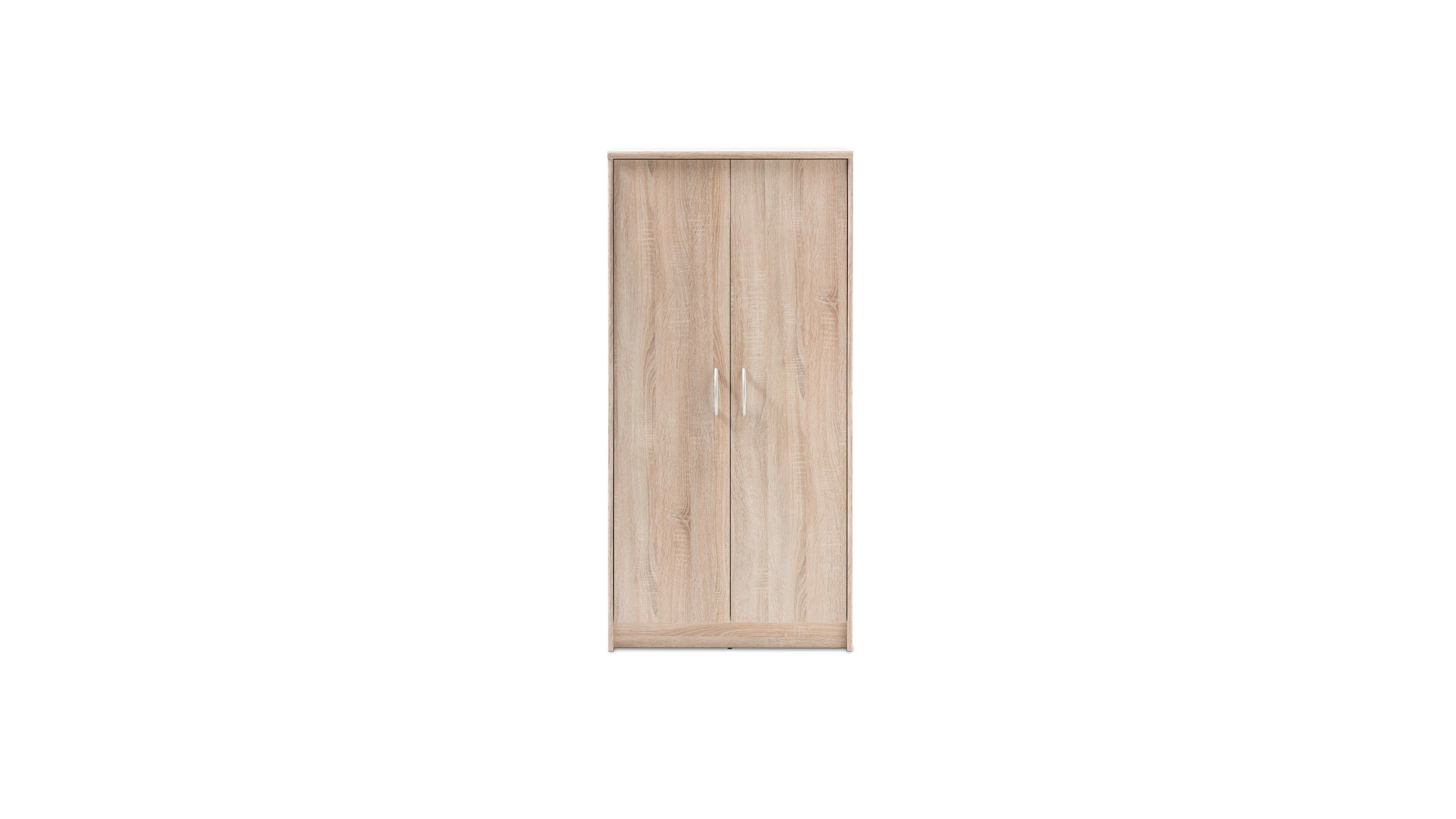 Schmaler Aktenschrank mit zwei Türen in heller Holzoptik