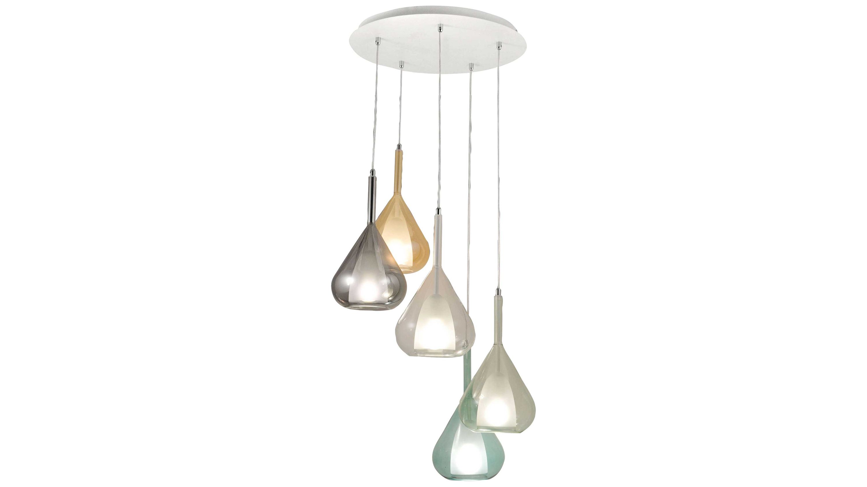 FABAS LUCE Leuchten Serie Lila Glas & Metall - Durchmesser ca. 50 cm