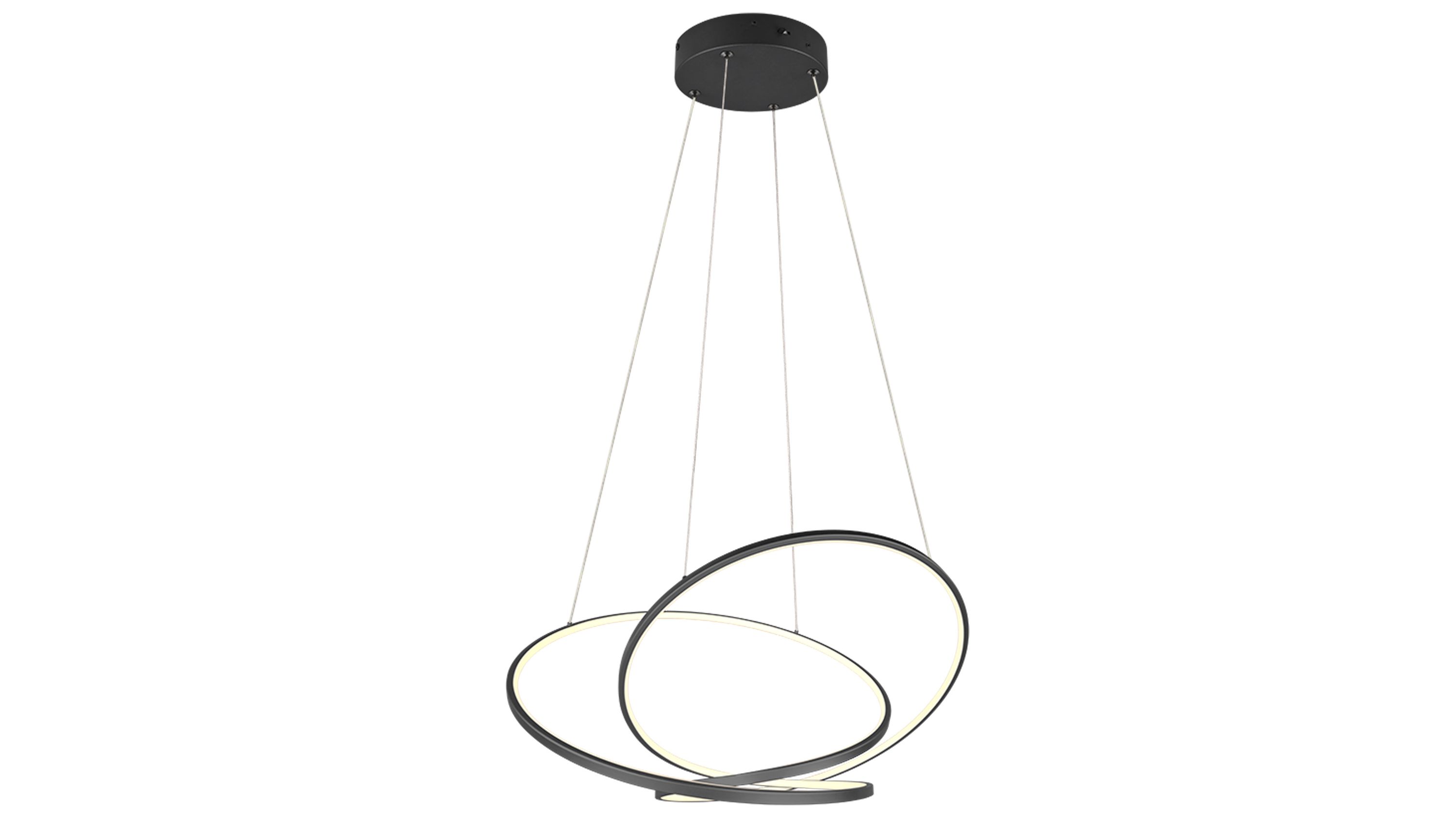 TRIO Hängelampe Darvin mattschwarzes Metall  Durchmesser ca. 62 cm