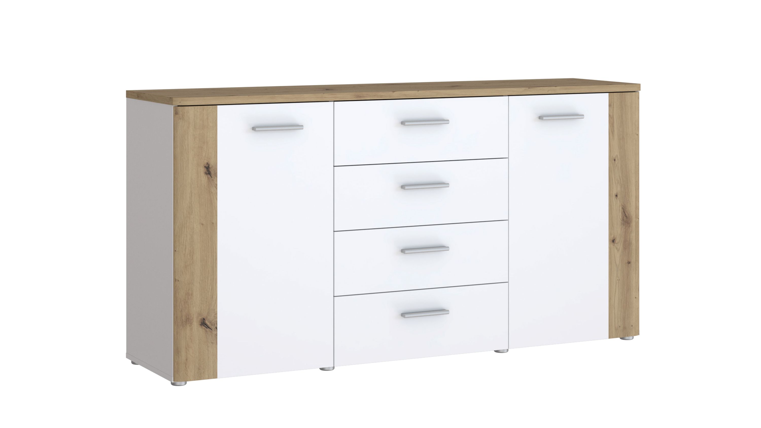 Wohnprogramm Big Bang - Sideboard Weiß & Artisan Eiche  Breite ca. 160 cm