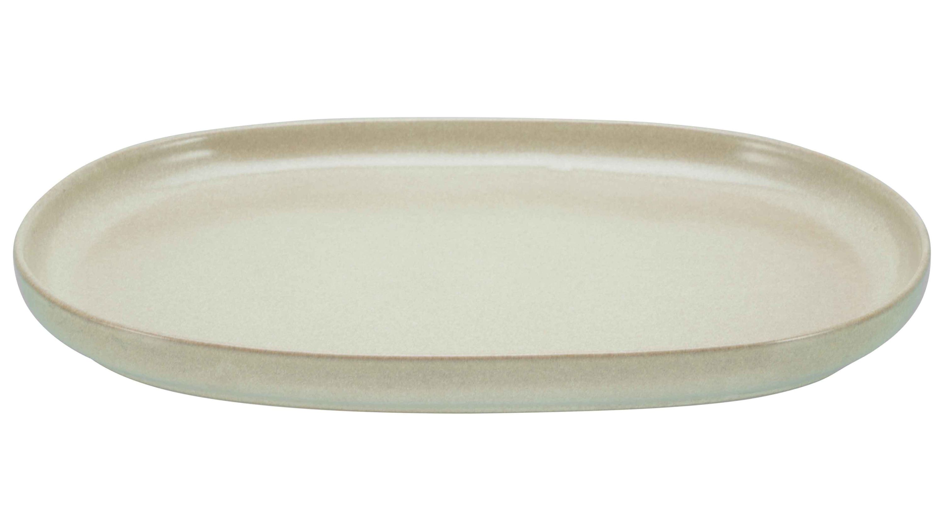 CREATABLE Uno  Servierplatte sandfarbenes Steinzeug  ca. 23 x 33 cm