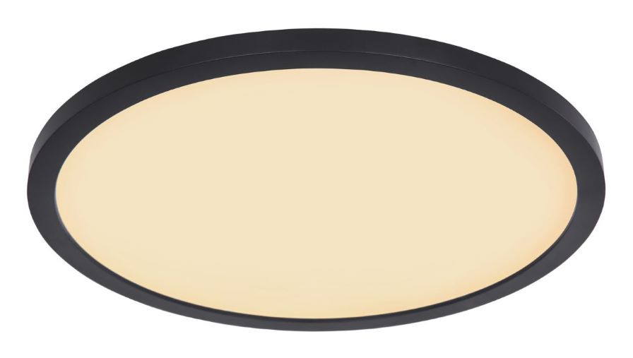  Runde Deckenleuchte mit schwarzem Rahmen und weißem Diffusor für gleichmäßige Lichtverteilung