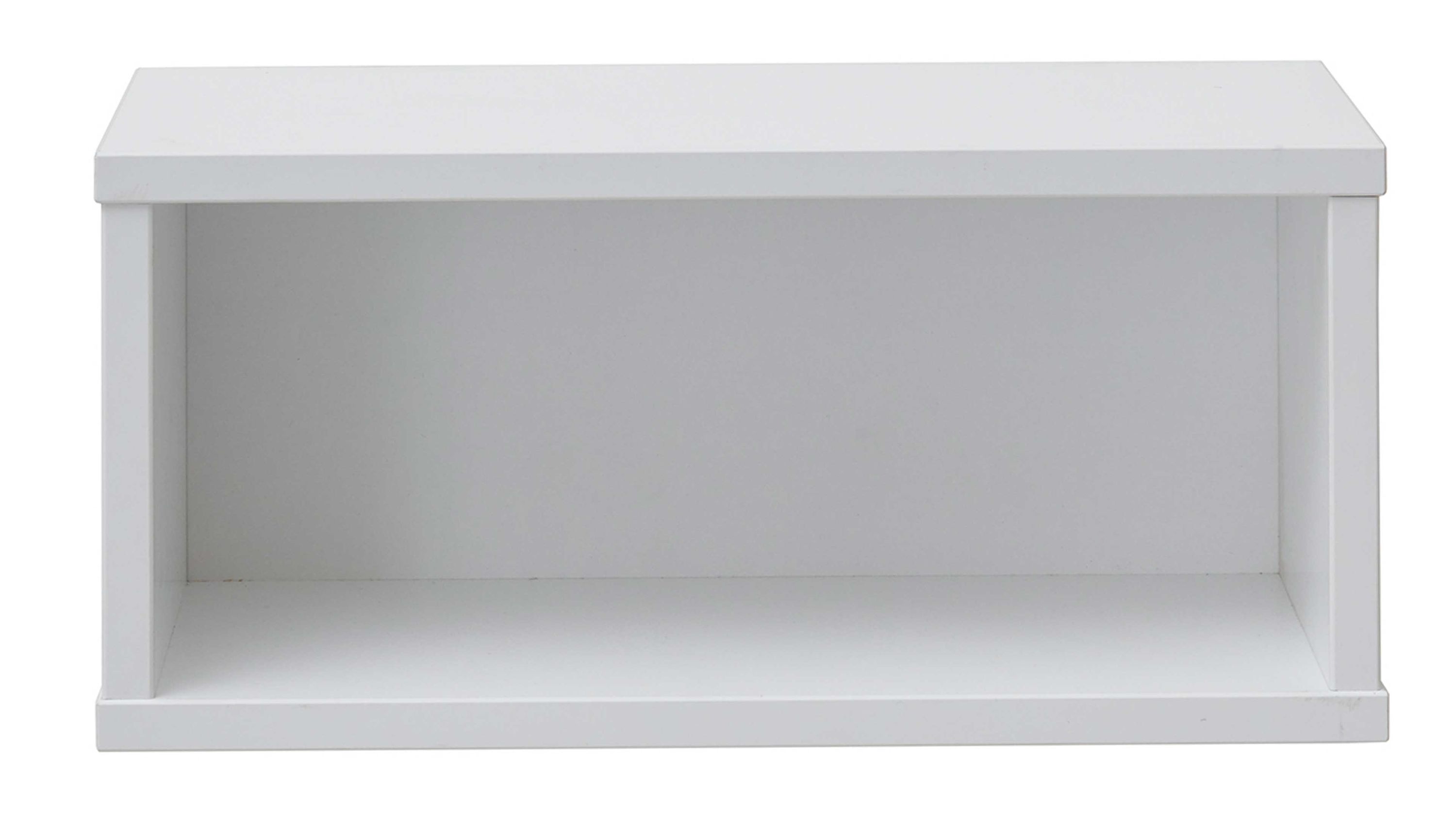 Rechteckige weiße Wandbox mit offenem Fach