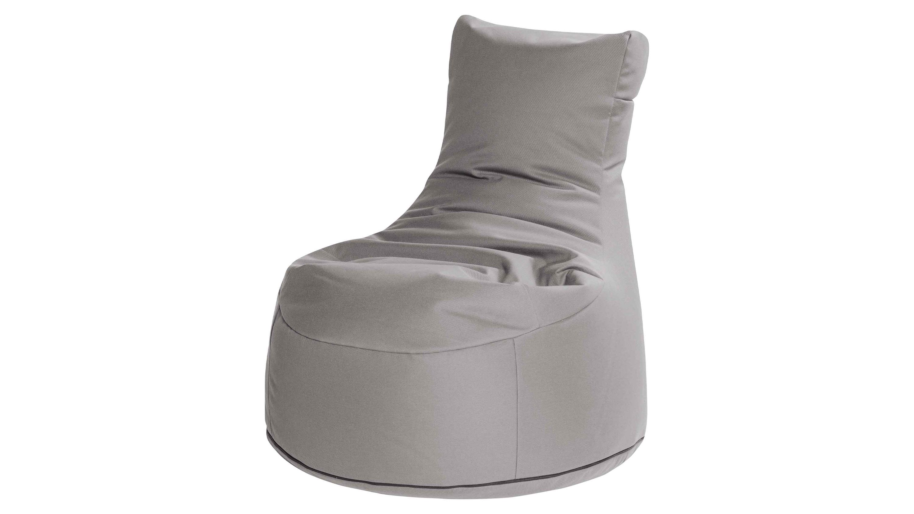 Grauer Sitzsack-Sessel mit hoher Rückenlehne aus Outdoor-Kunstfaser