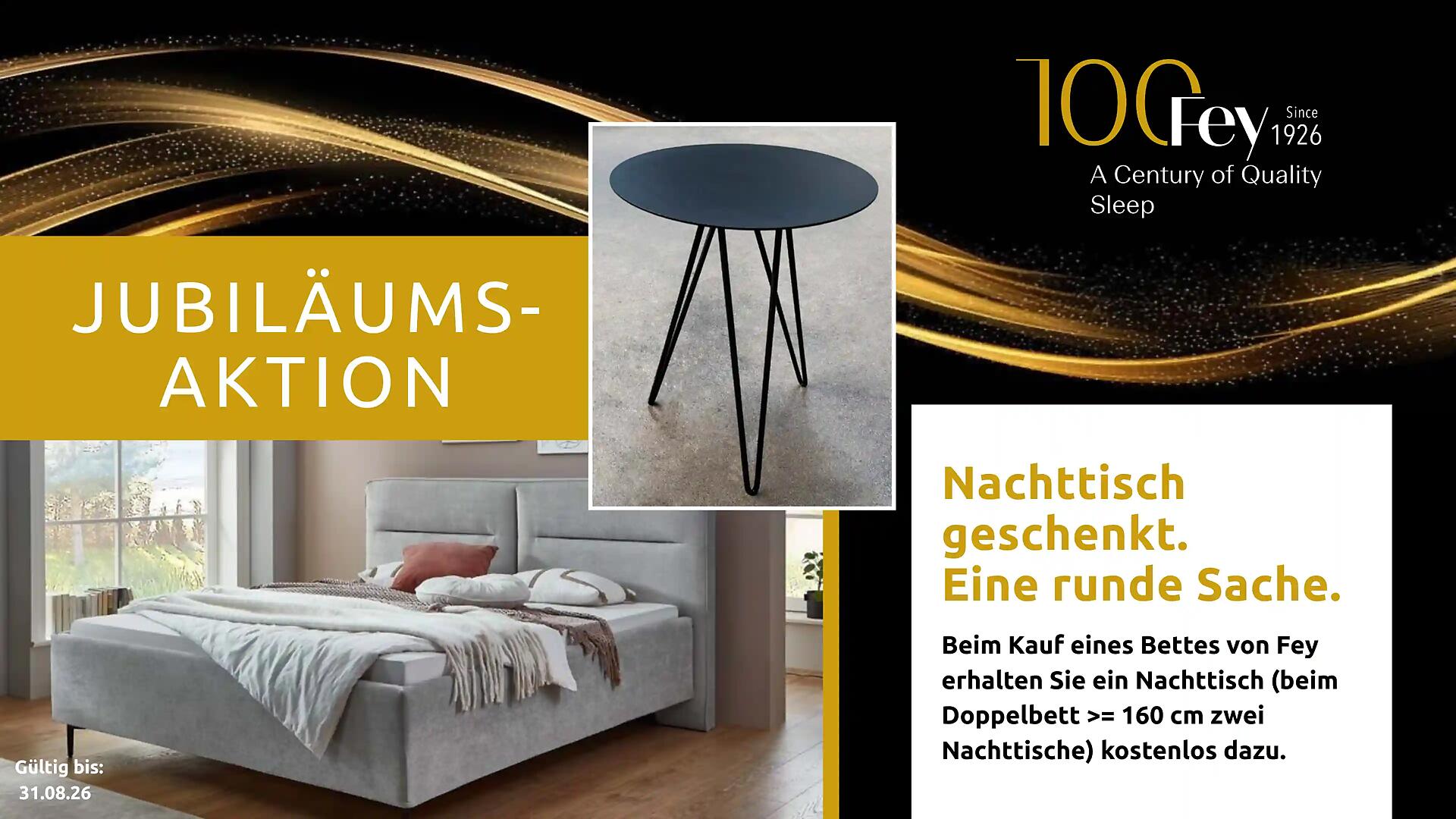100 JAHRE FEY - GEBURTSTAGSAKTION FÜR IHR SCHLAFZIMMER