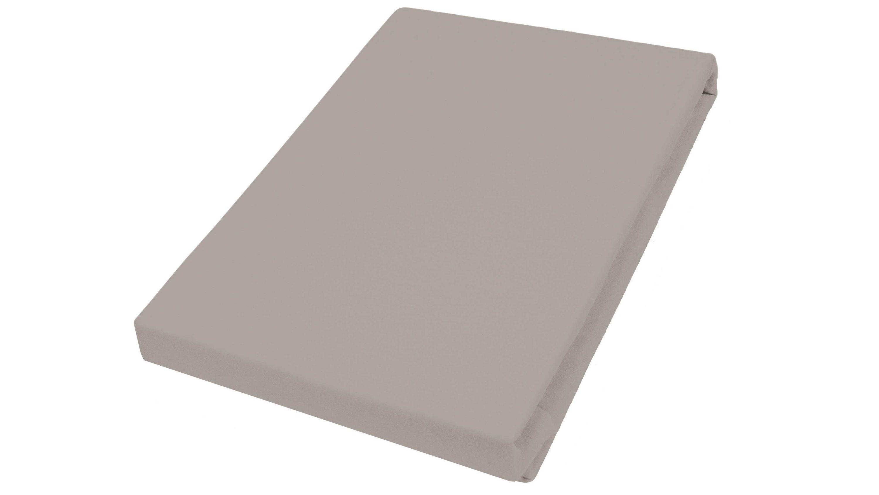 HAHN Spannbettlaken kieselfarbener Baumwolljersey - ca. 100 x 200 cm
