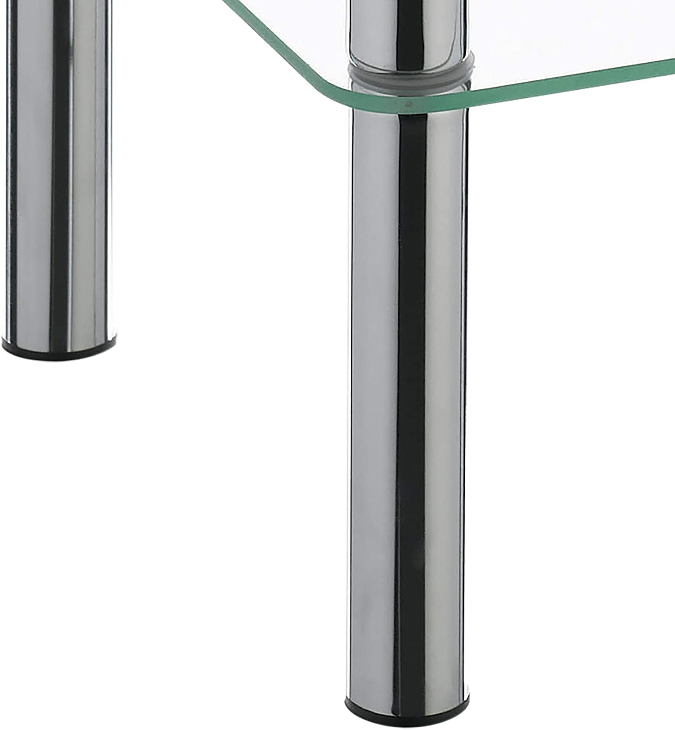 Detailansicht Metallstandregal mit Glasboden