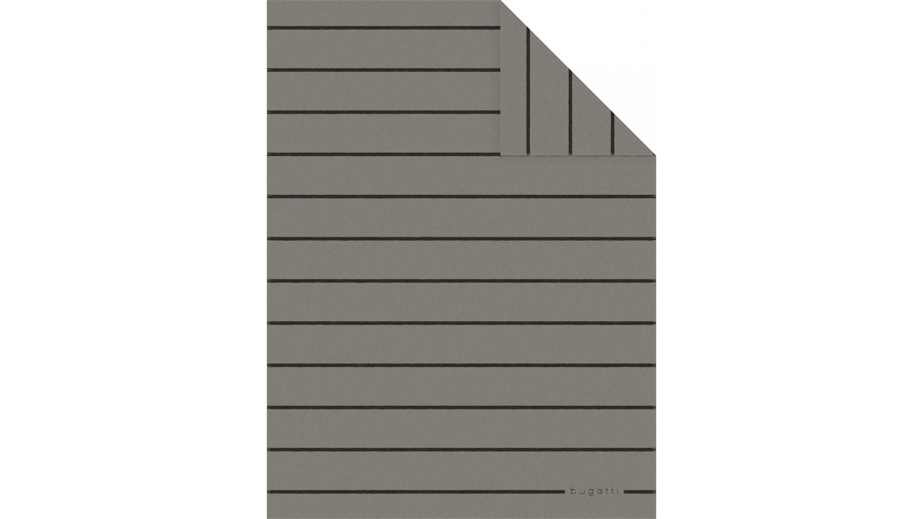bugatti Wohndecke grau-schwarz gestreift - ca. 150 x 200 cm