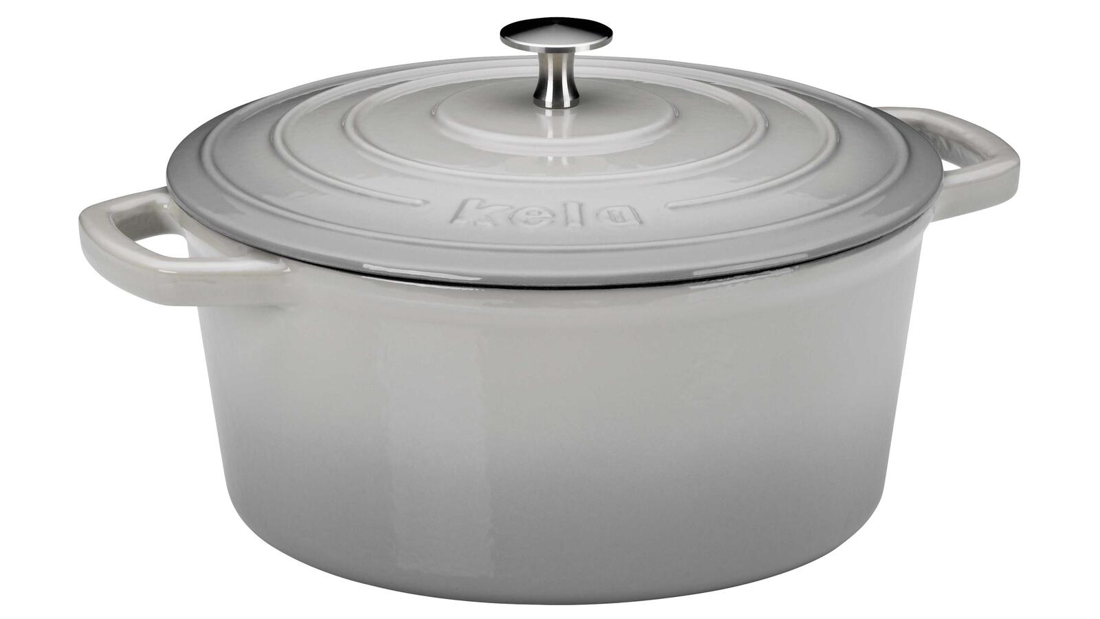 Kela Bräter Calido Grau Edelstahl Induktionfähig 26 cm bis 300° rund Ofenfest