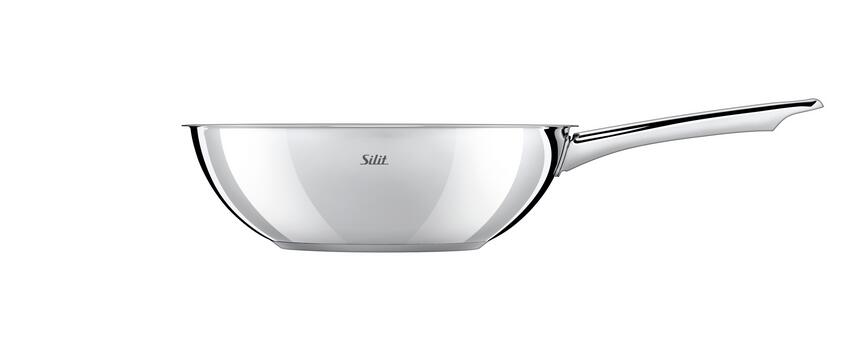 Silit Wokpfanne Wuhan ca. 28 cm Durchmesser Antihaft Silber Rund WOK Edelstah