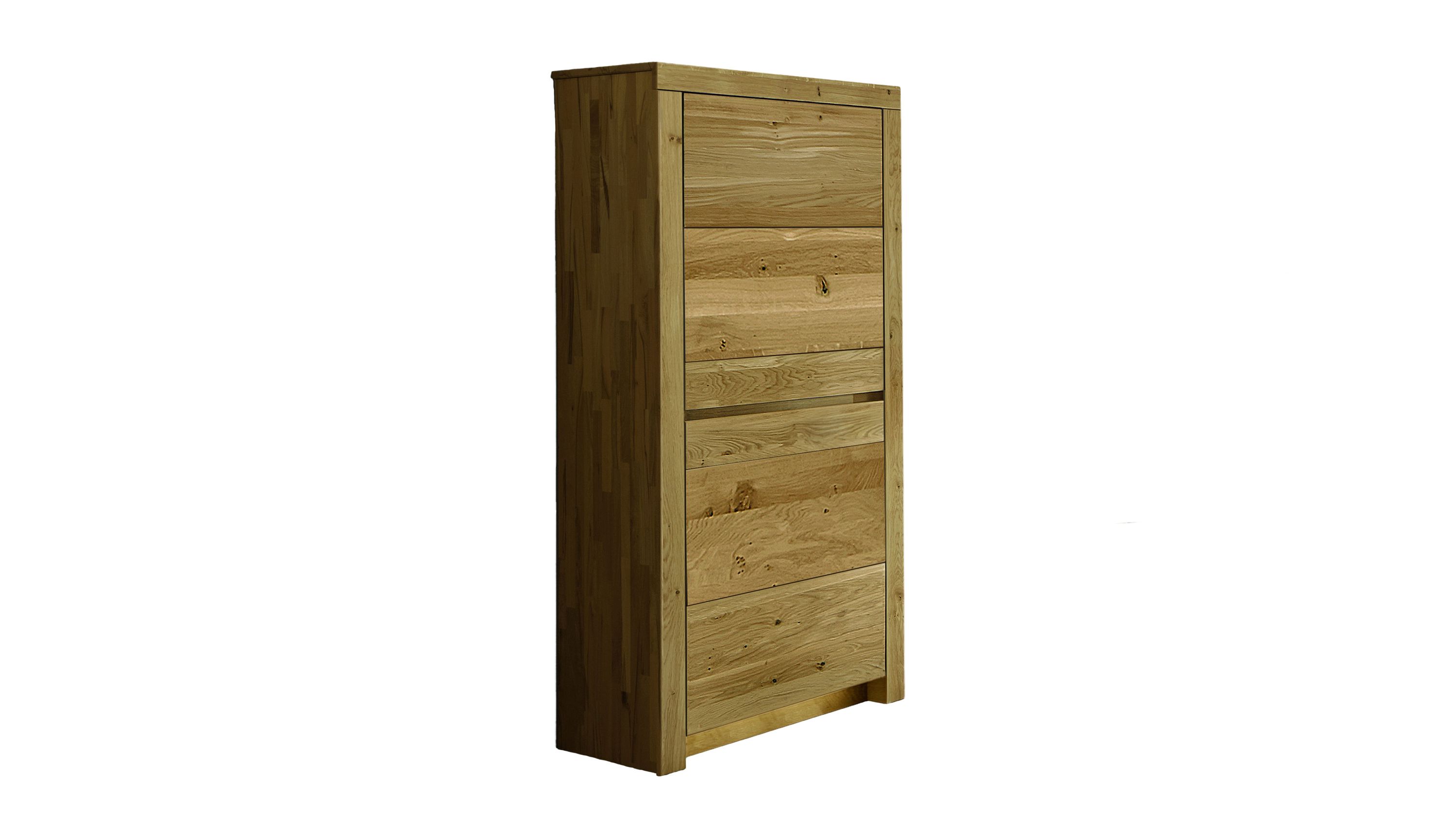 Hohes Sideboard mit zwei Holztüren in natürlicher Holzoptik