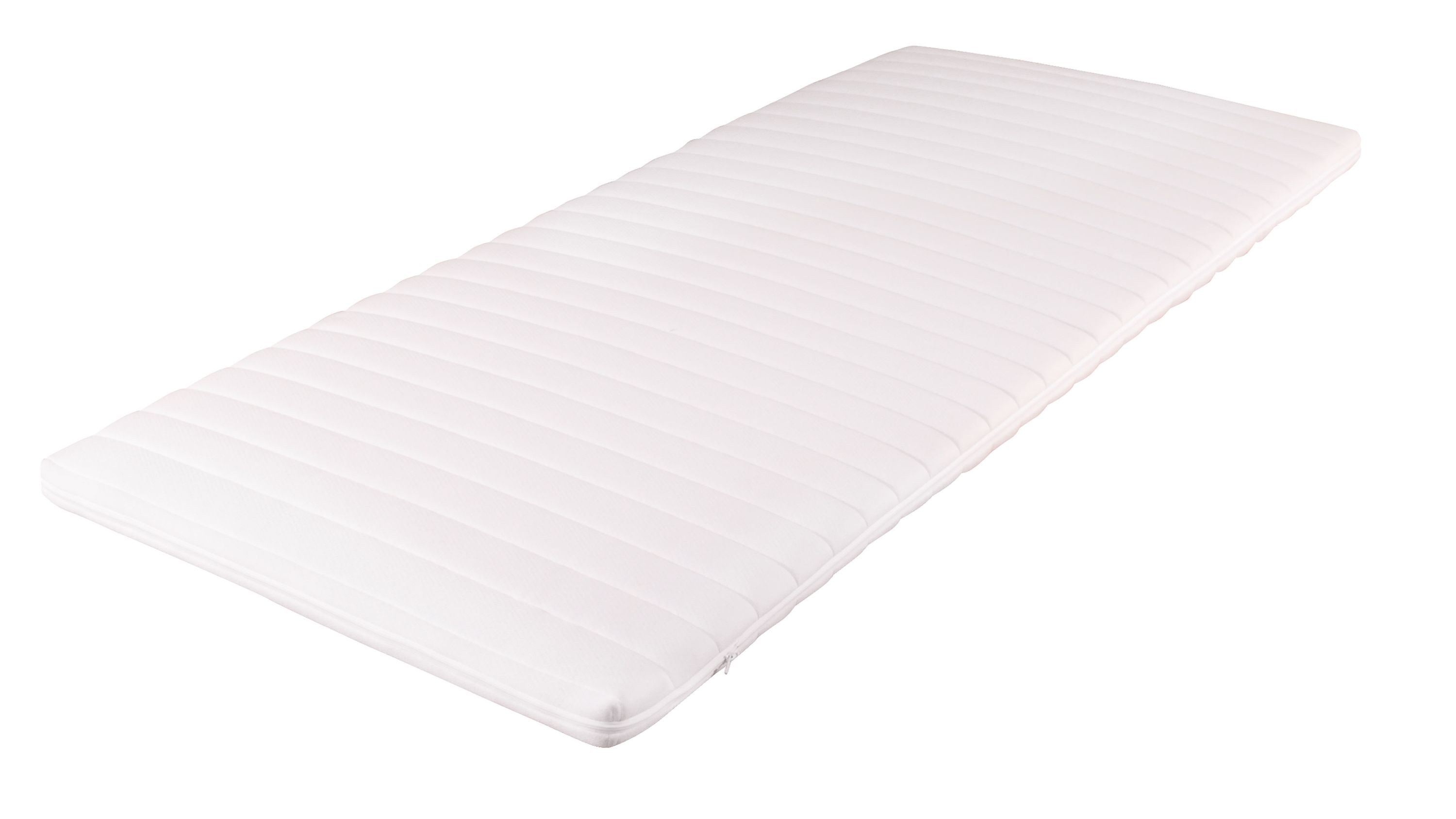 Weißer rechteckiger Topper mit gestepptem Bezug für Boxspringbett