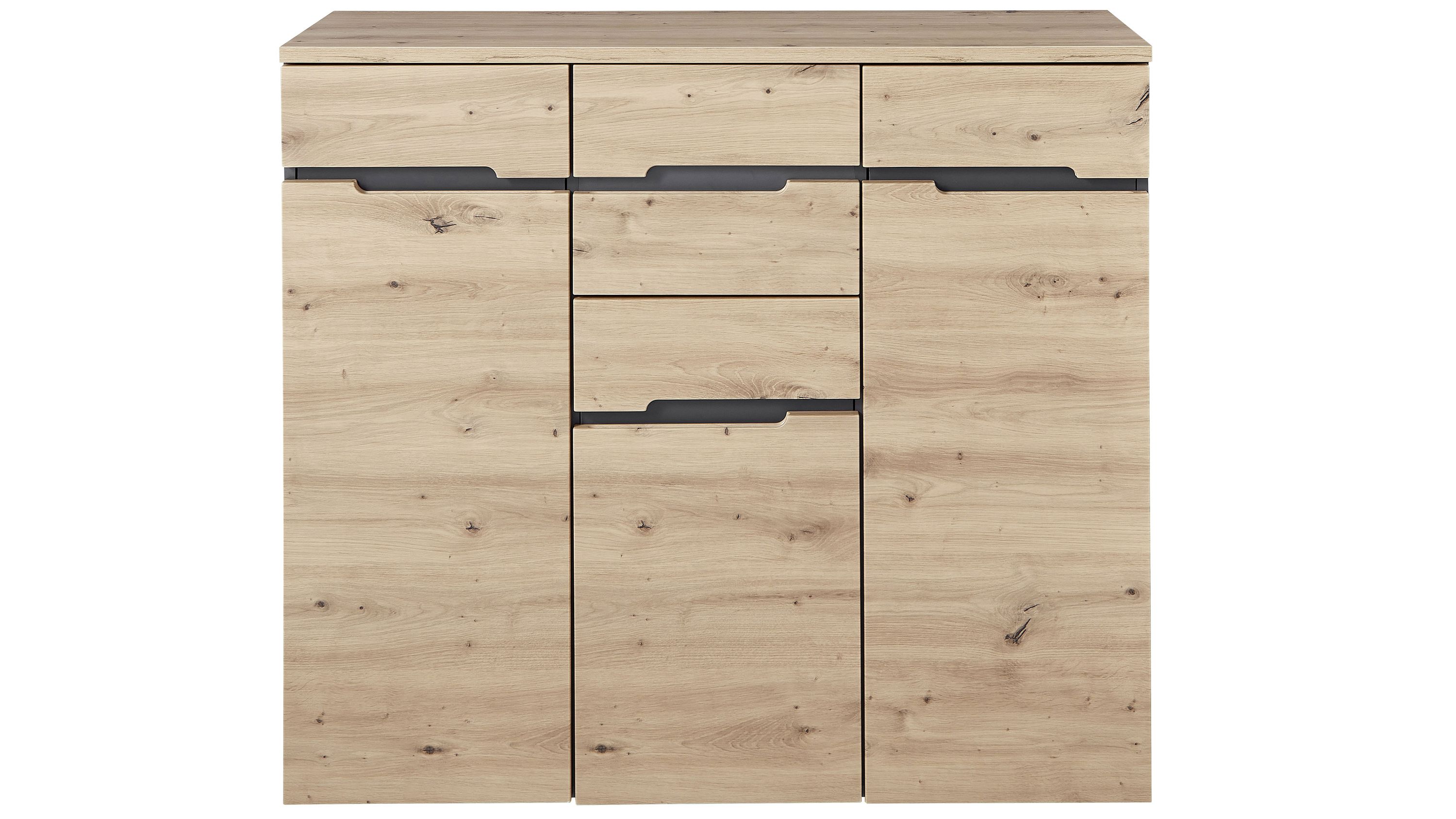 Kommodenserie Memphis Artisan Eiche & Graphit - Breite ca. 120 cm