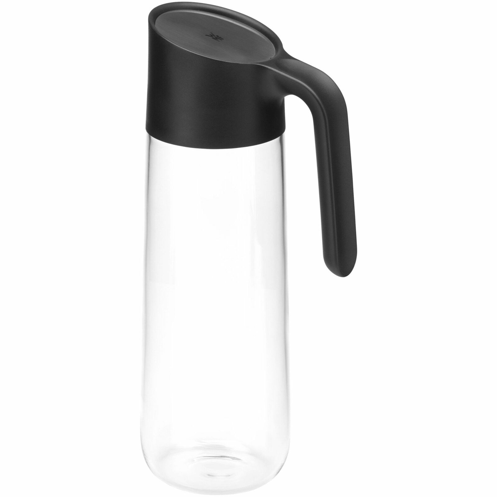 Weiß Schwarze Wasserkaraffe mit Griff  freigestellt dargestellt auf weißem Hintergrund