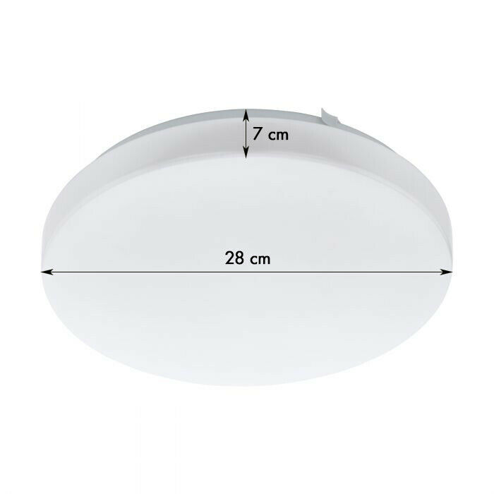 Maßskizze Deckenleuchte rund 28x7cm weiß Maßzeichnung einer runden Deckenleuchte mit 28cm Durchmesser und 7cm Höhe  weißer Hintergrund