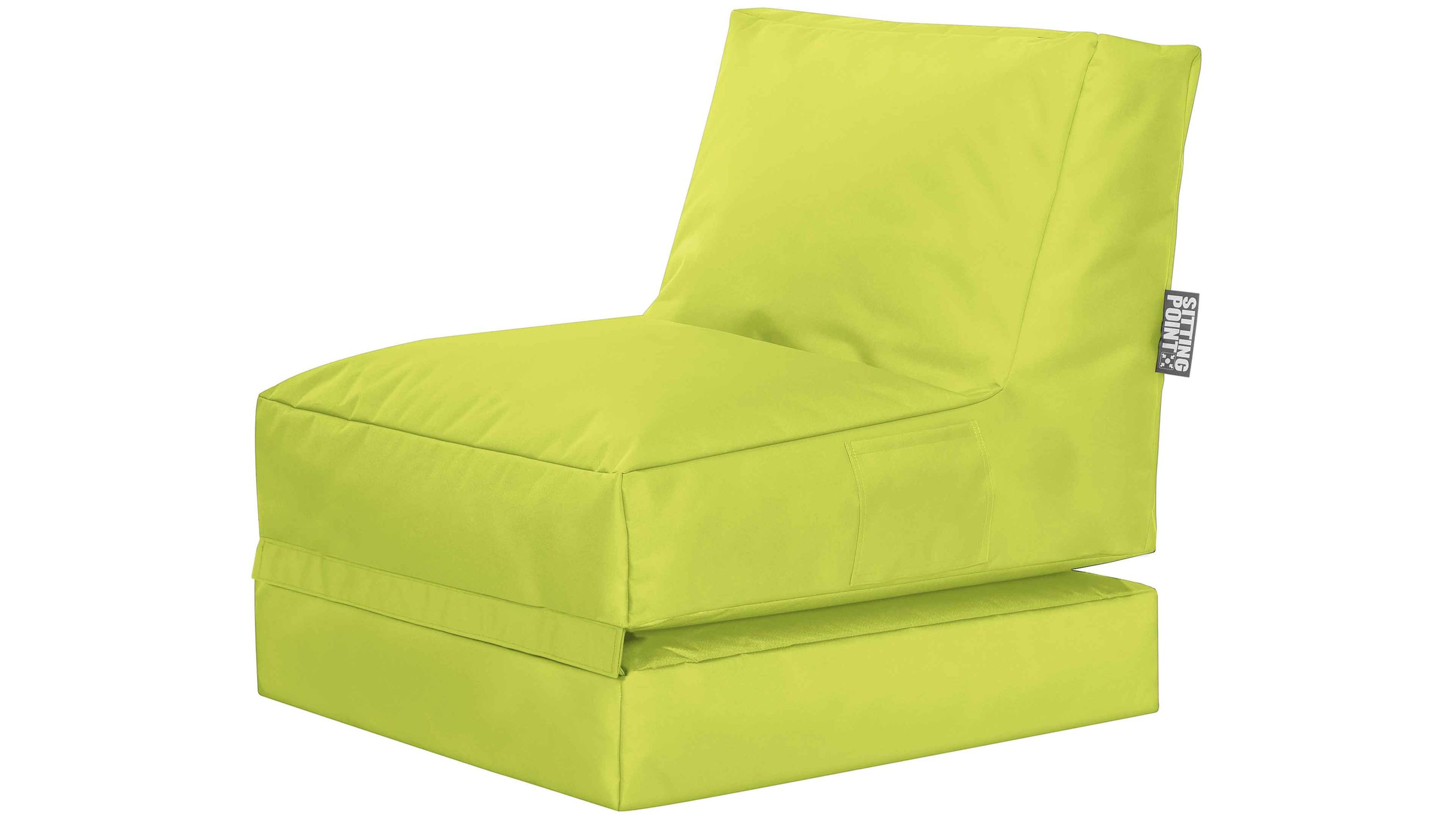 Grüner Funktions-Sitzsack mit Rückenlehne und rechteckiger Form