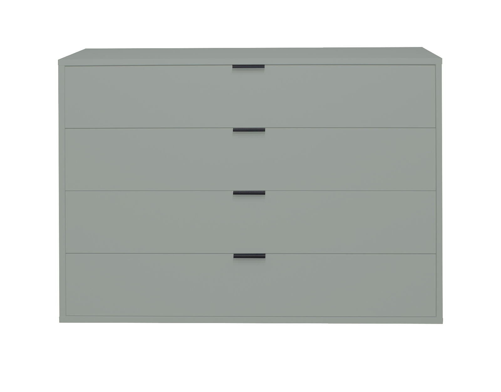 Kommode in Pine Green mit glatter Front  vier Schubladen