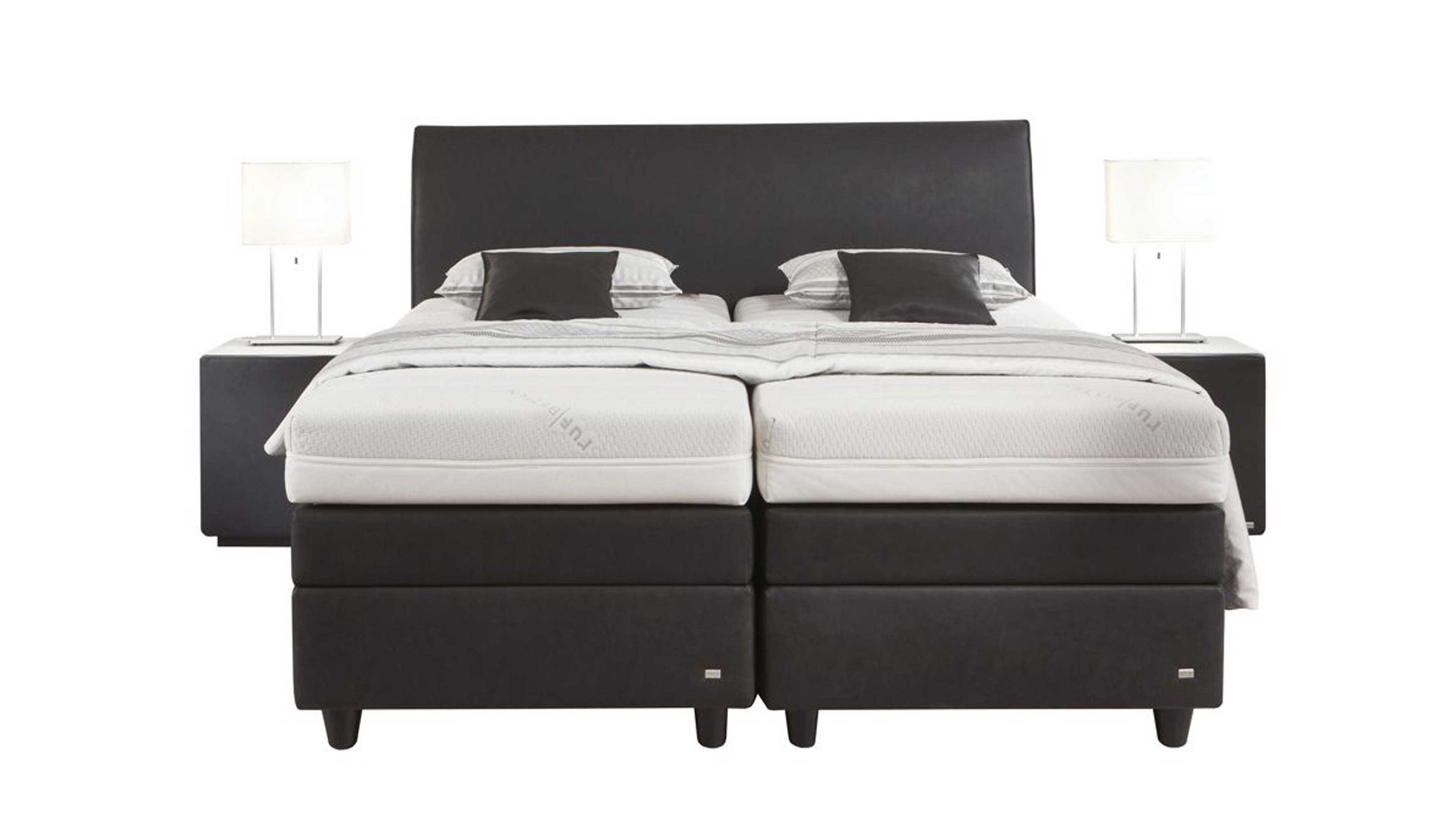 ruF BETTEN Boxspringbett schwarzes Kunstleder 6510  Liegefläche ca. 180 x 200 cm