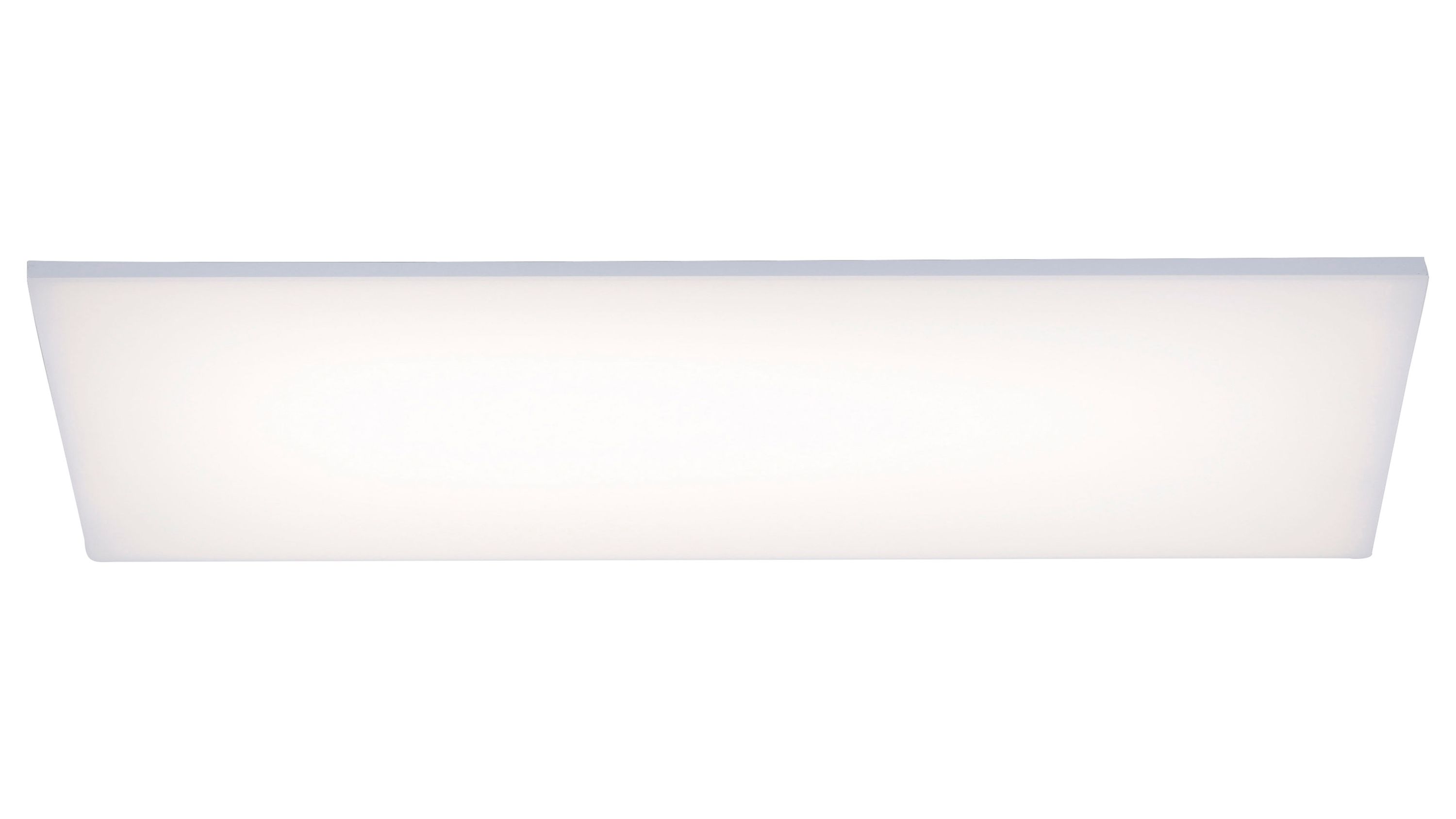 Rechteckige Deckenlampe aus mattweißem Kunststoff