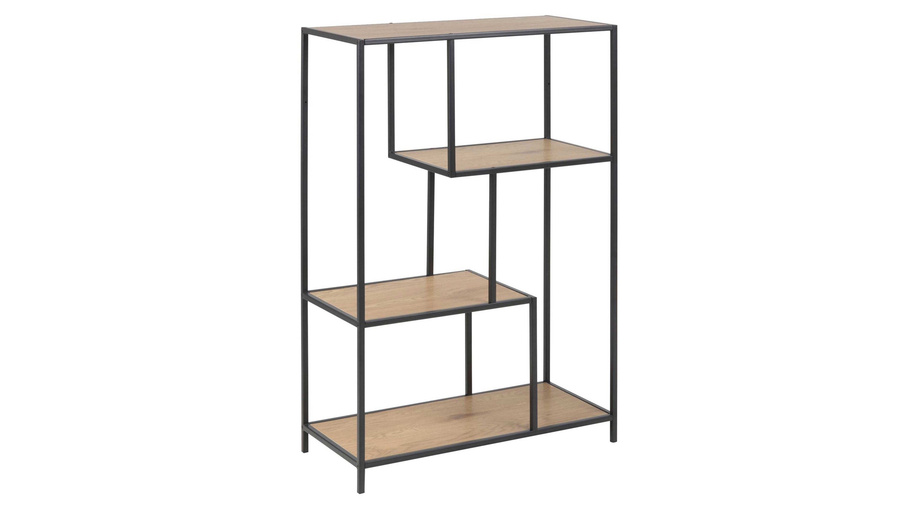 Regal Seaford im Industrielook bzw. Bücherregal Wildeiche & Schwarz  ca. 77 x 114 cm
