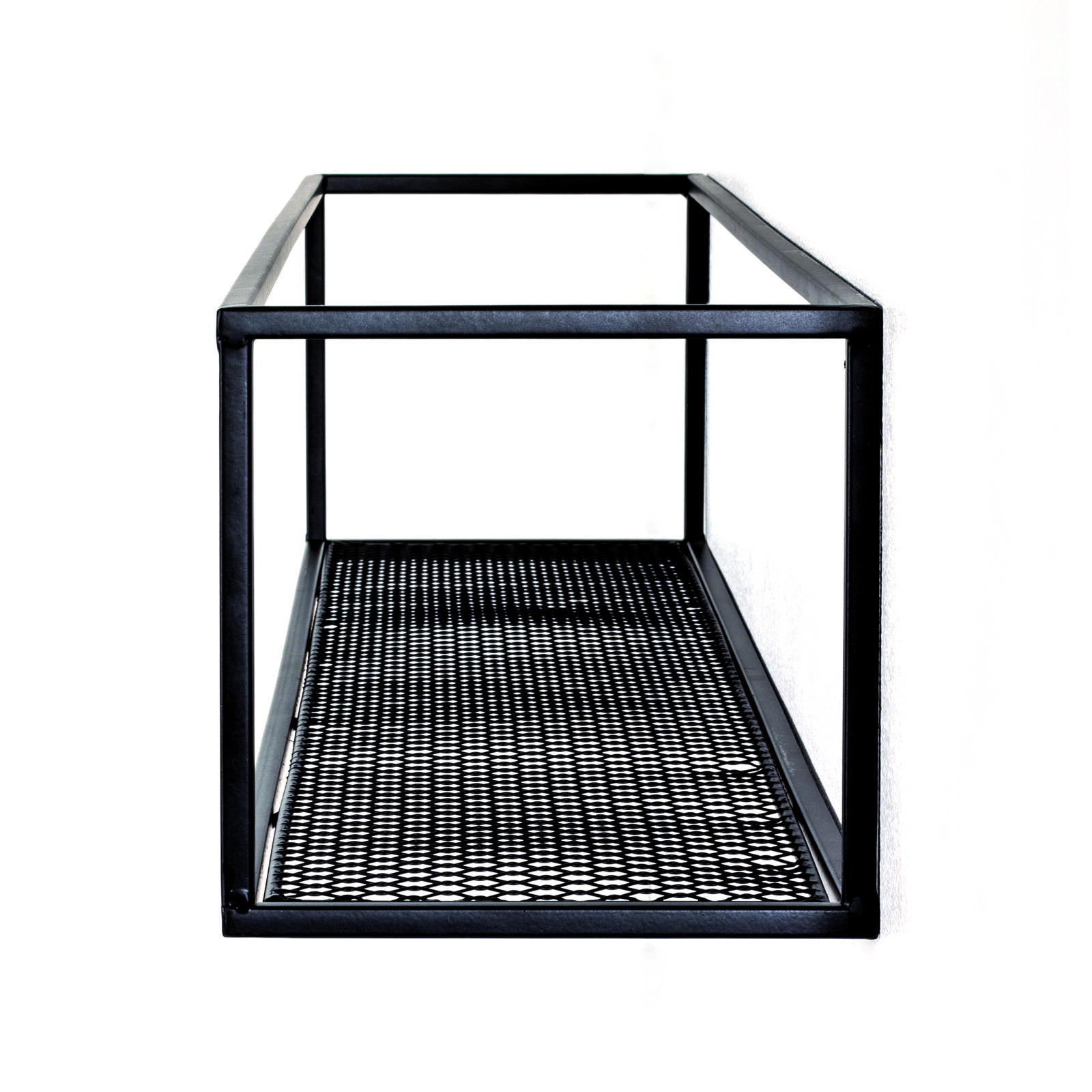 Seitliche Ansicht des Wandregals  schwarz  rechteckige Form  modernes offenes Design