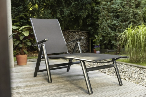  Verstellbare Loungesliege mit Polster für Garten, Terrasse oder Pool