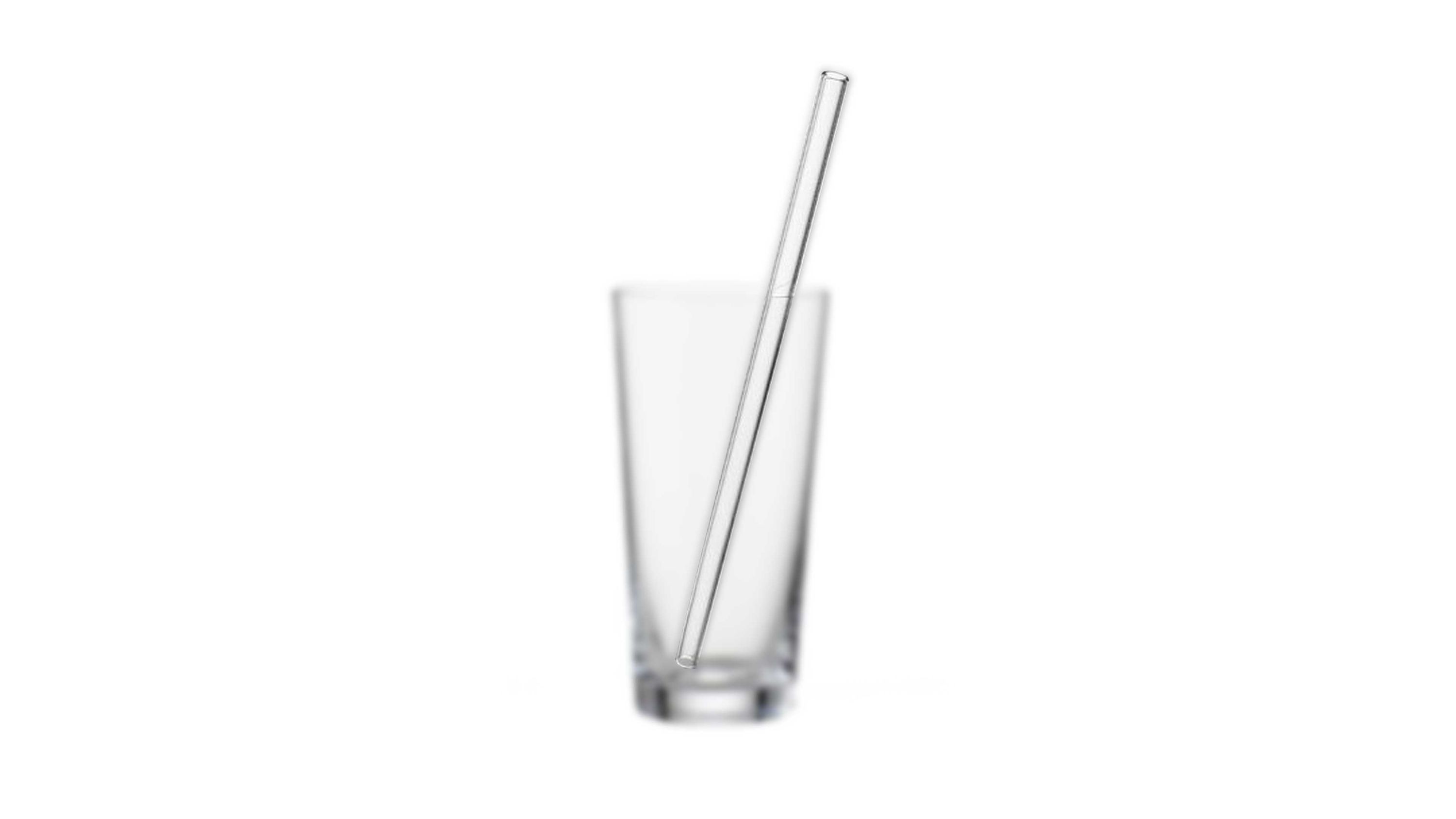 BOHEMIA Cristal Glas-Trinkhalm-Set Simax Borosilikatglas  Länge ca. 23, greade