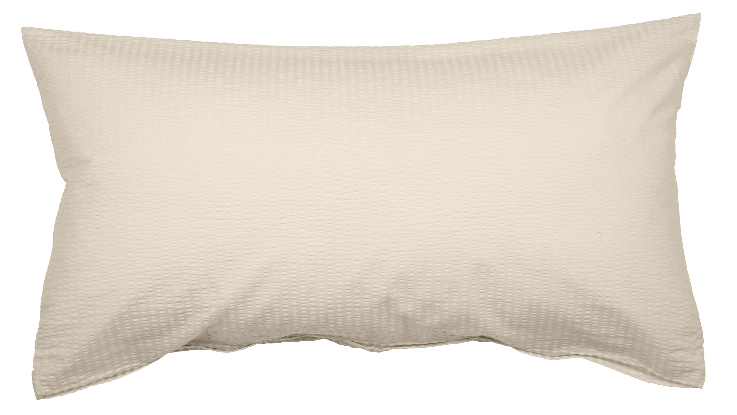 Rechteckiger Kissenbezug in beige mit feiner Struktur