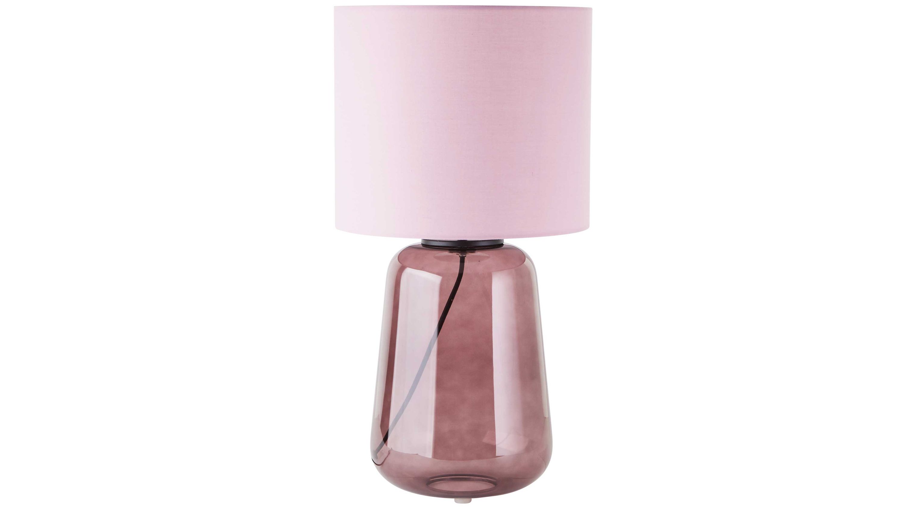 Brilliant Lampen-Serie Hydra - Tischleuchte mauvefarbenes Glas & violetter Stoff - Höhe ca. 57 cm