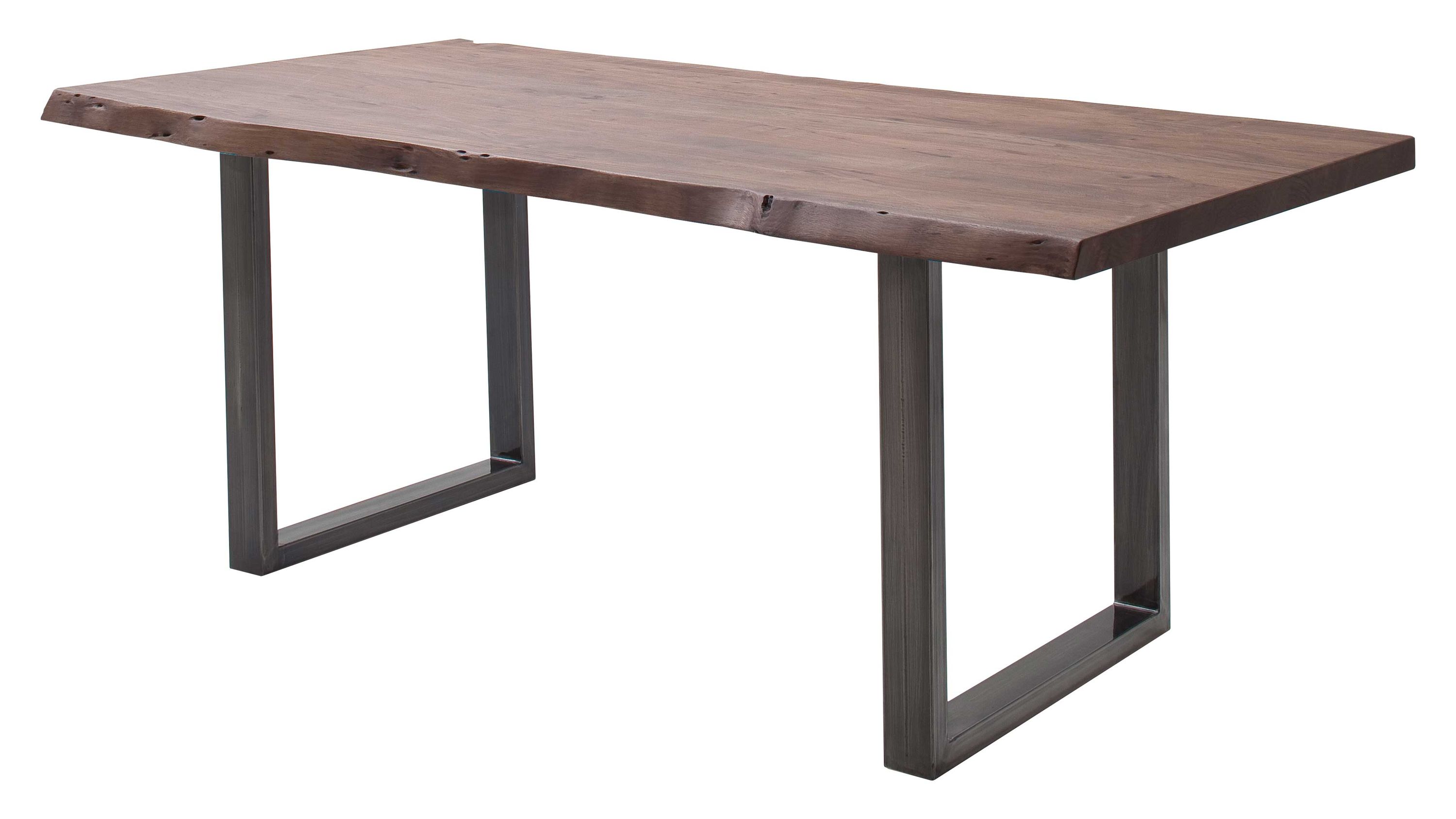 Esstisch-Serie Calabria Walnuss & gebürstetes Edelstahl-U-Gestell - ca. 220 x 100 cm
