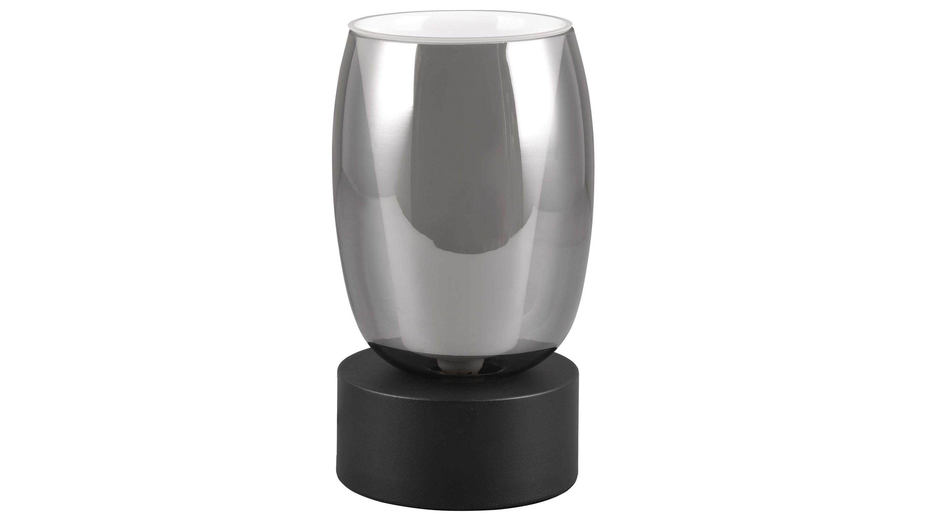 TRIO Leuchten Serie Barret - Tischlampe Rauchglas & weißes Glas - Höhe ca. 24 cm