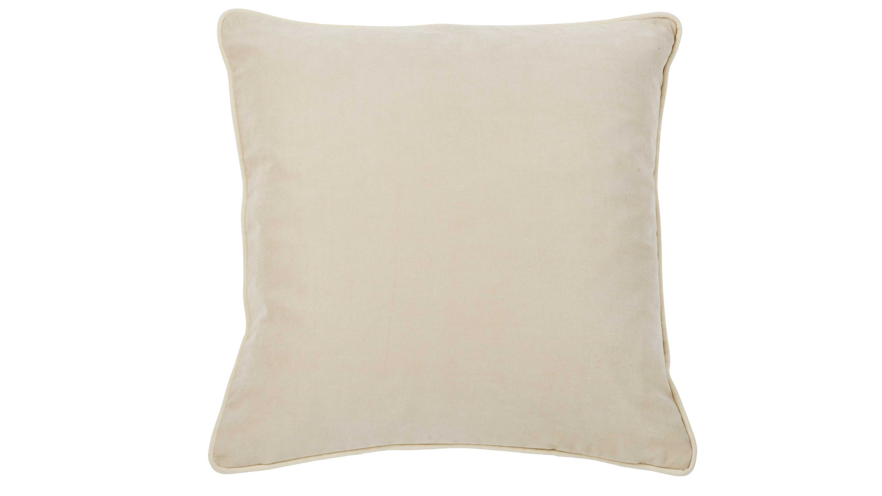 Quadratische Kissenhülle in Beige mit glattem Veloursbezug