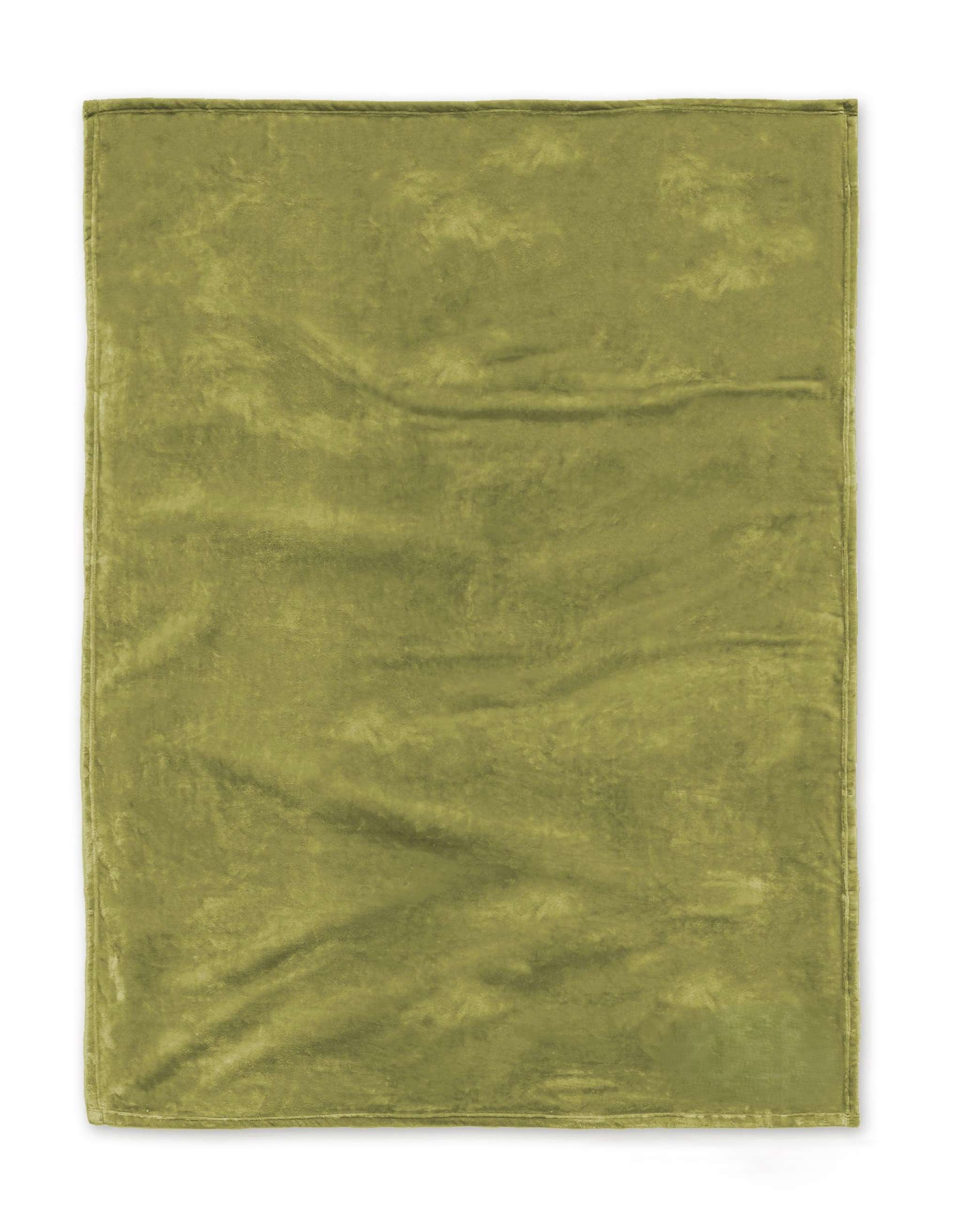 Olivgrüne Wohndecke ausgebreitet dargestellt