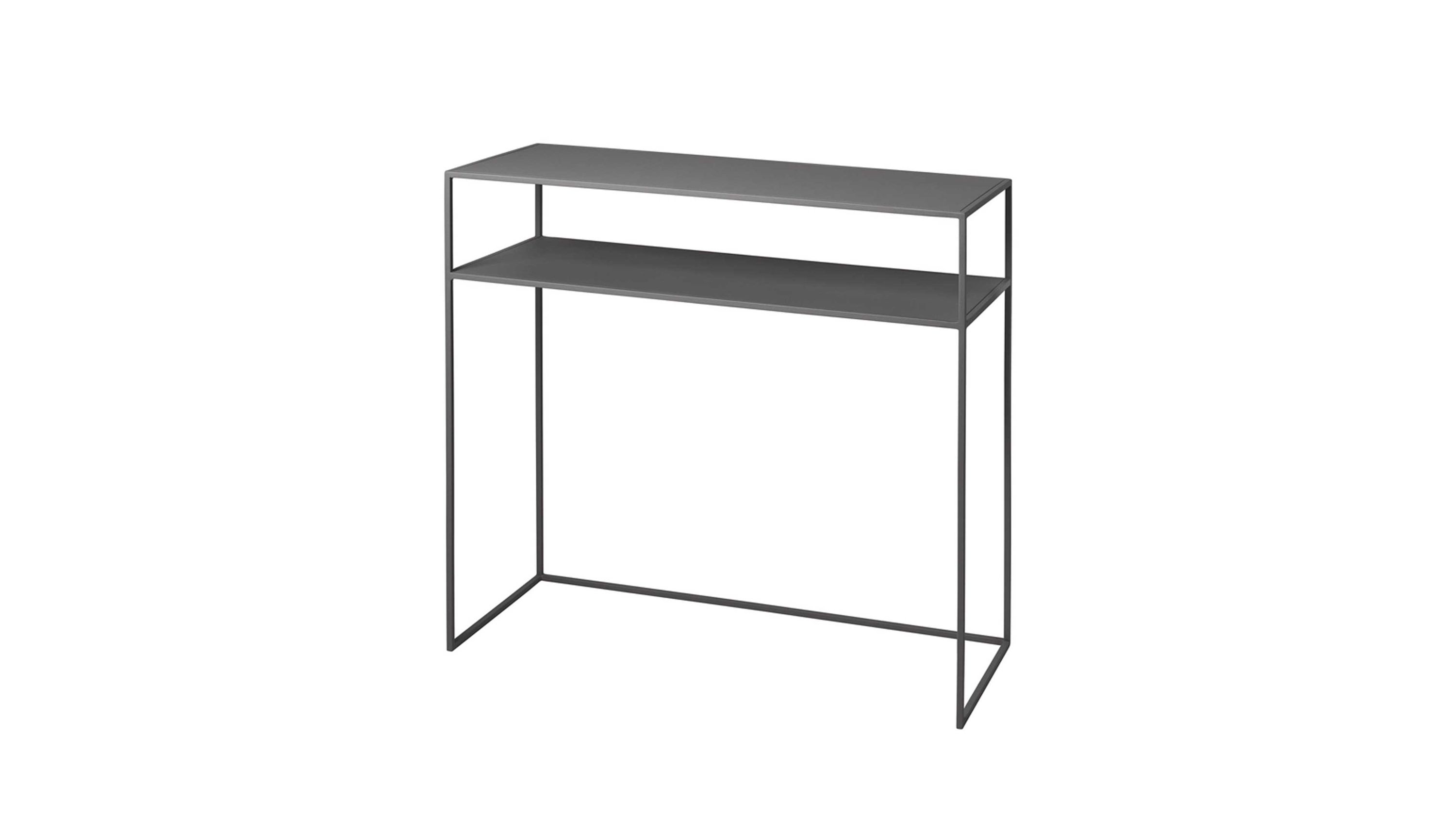 Sideboard mit zwei Ablageflächen und offenem Gestell in stahlgrauer Farbe