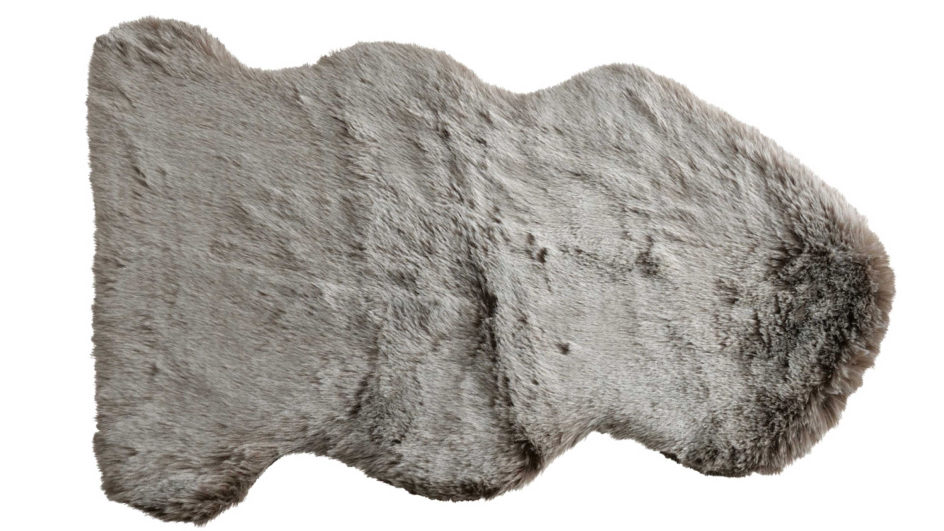 Unregelmäßig geformtes graues Dekofell aus Kunstfaser
