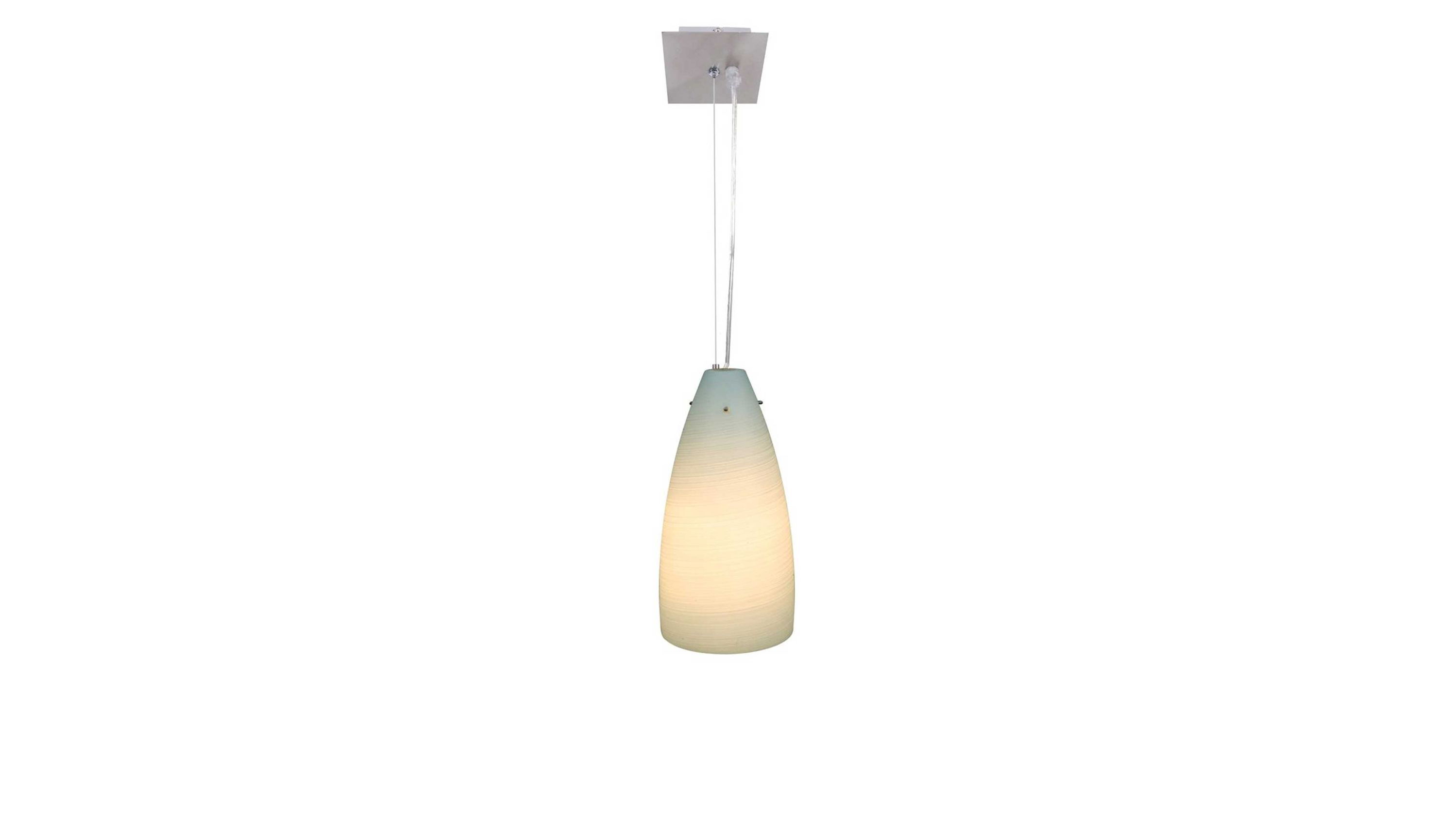 näve Glas-Pendelleuchte weißes Mattglas & glänzendes Metall  Durchmesser ca. 15 cm