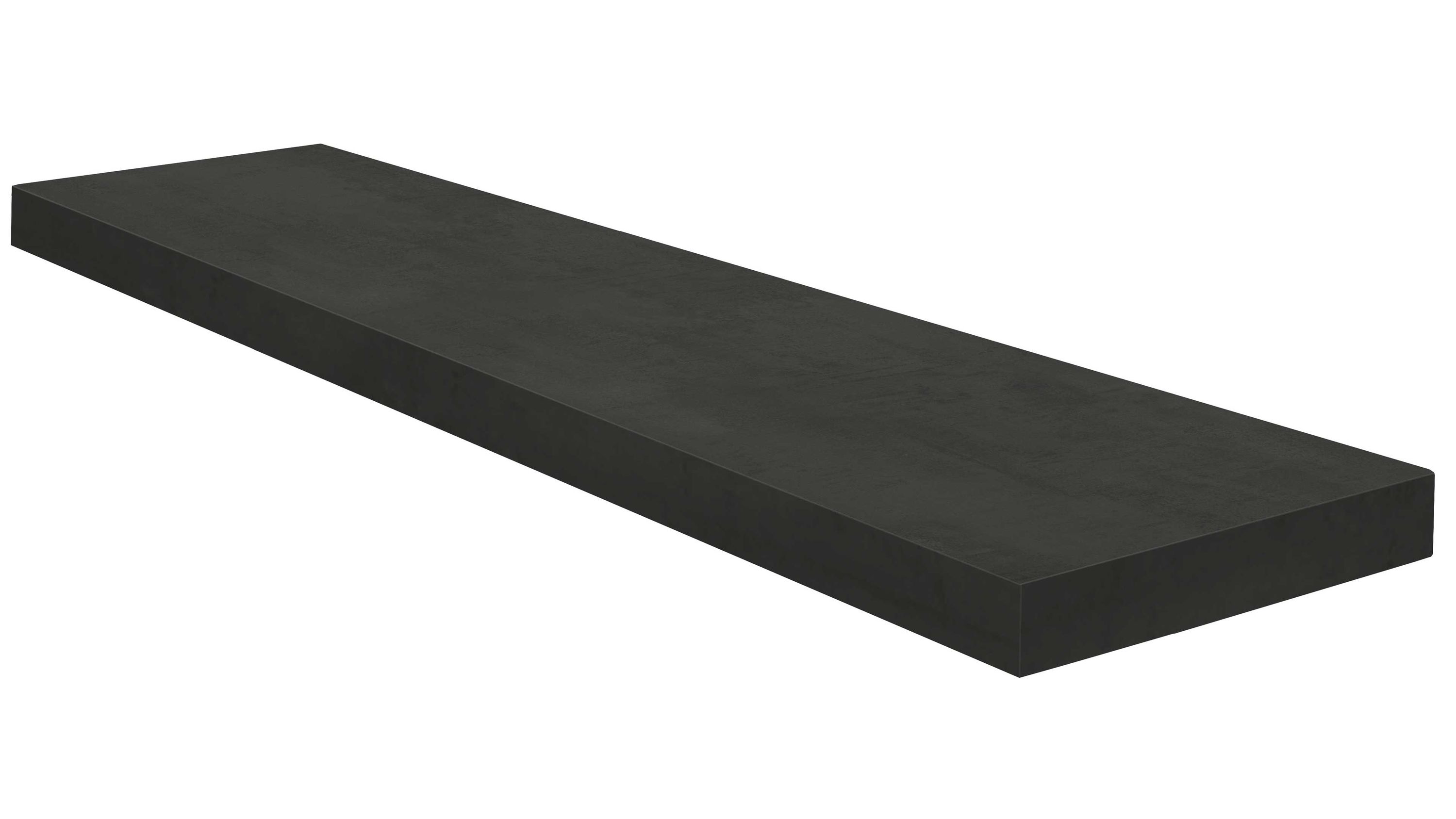 Rechteckiges Wandregal in schwarzer Farbe mit glatter Oberfläche
