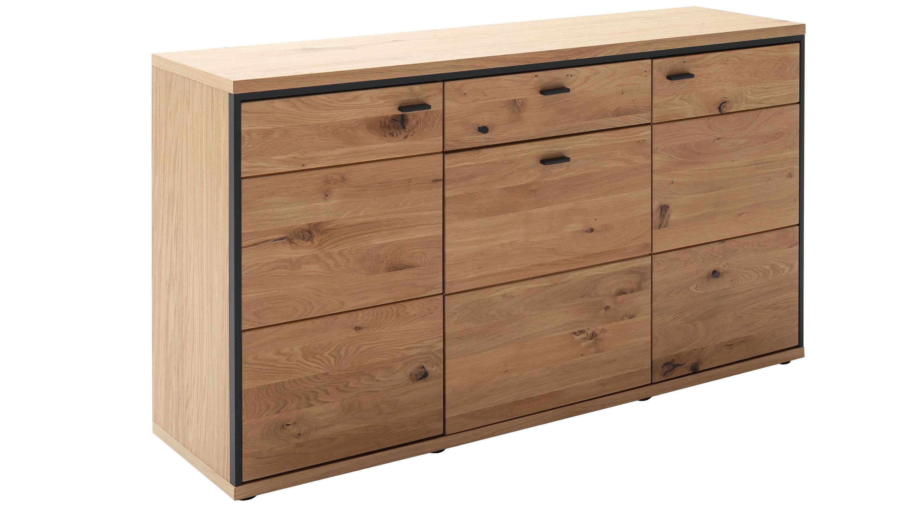 Wohnprogramm Bari - Sideboard Asteiche Bianco  drei Türen, eine Schublade, Breite ca. 163 cm