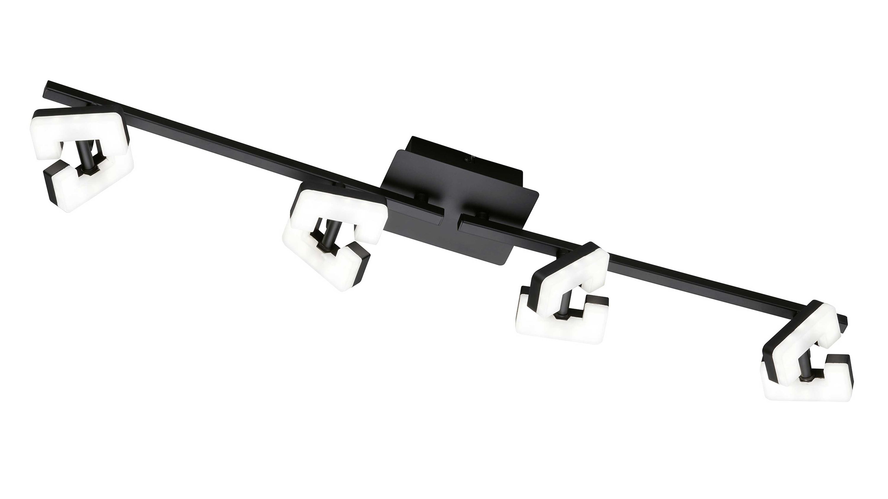 FH Leuchten Serie Ray - Deckenlampe als Deckenstrahler sandschwarzes Metall - Länge ca. 78 cm