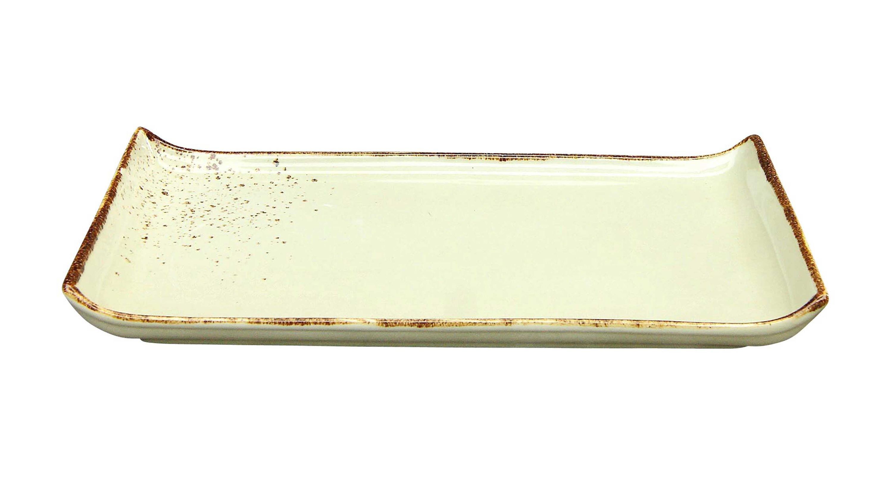 CREATABLE Nature Collection  BBQ-Servierplatte sandfarbenes Steinzeug  ca. 33 x 17 cm