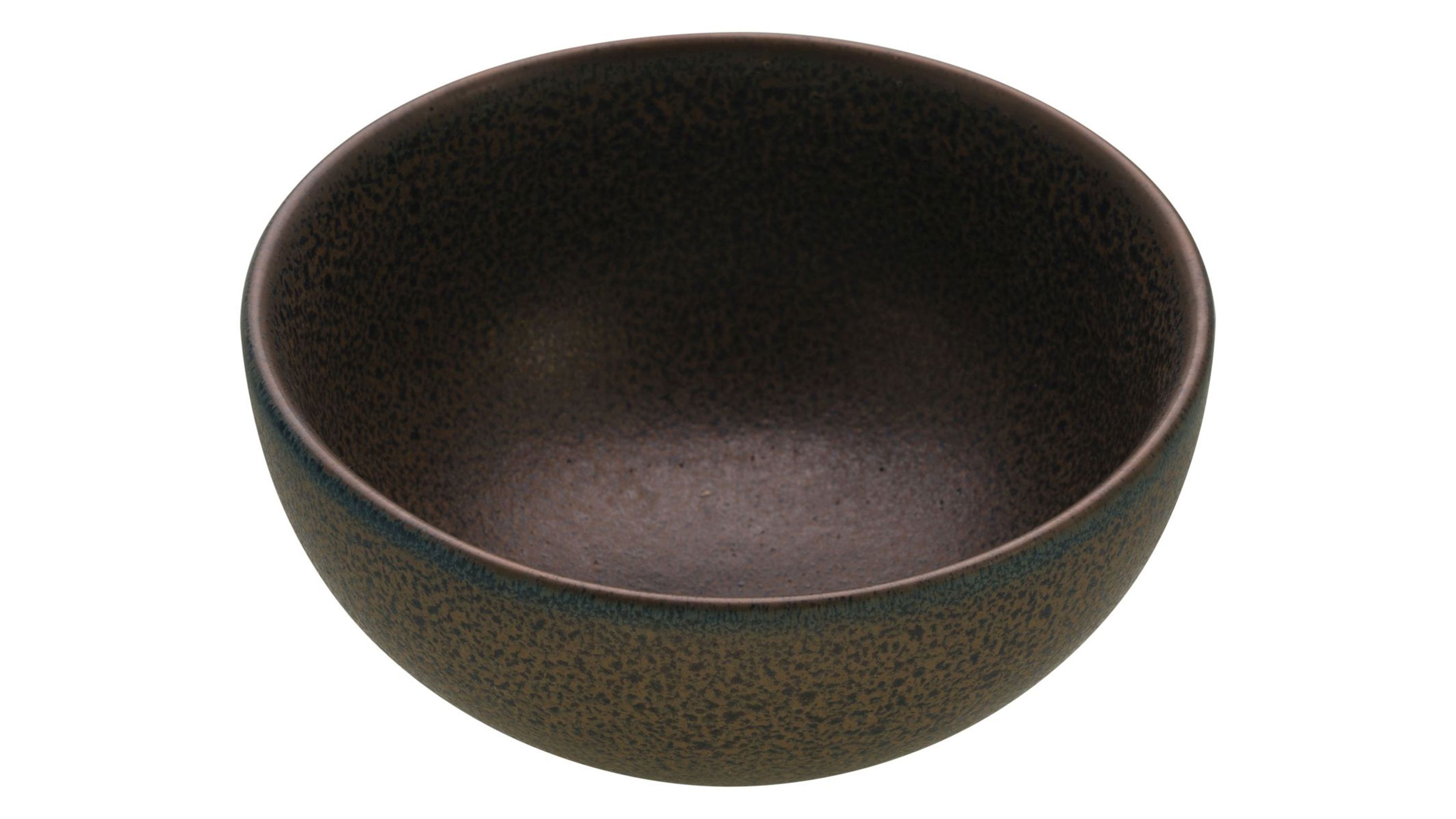 Braune runde Dipschale aus Steinzeug Runde Dipschale aus braunem Steinzeug mit glatter Oberfläche