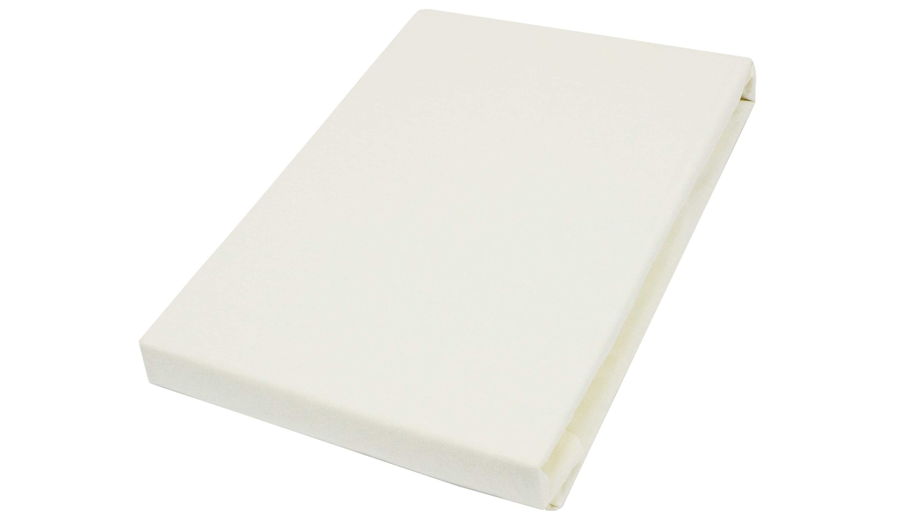 HAHN Spannbettlaken ecrufarbener Baumwolljersey - ca. 100 x 200 cm