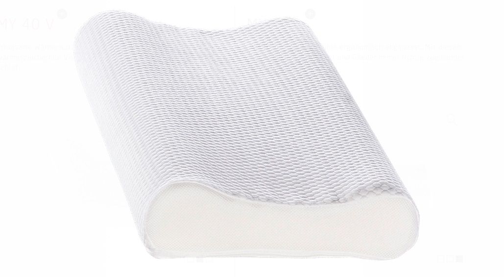 Ergonomisch geformtes Nackenstützkissen weiß mit strukturierter Oberfläche