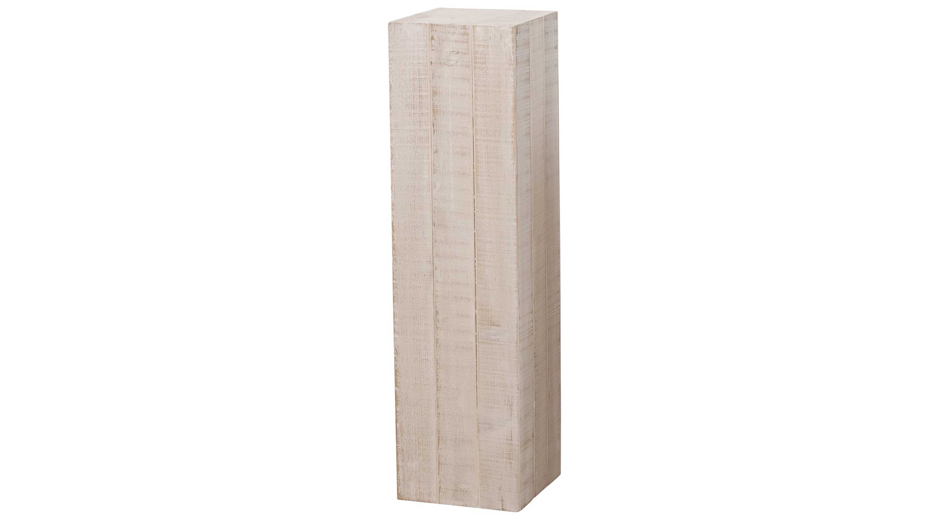 Weiße rechteckige Holzsäule mit sichtbarer Maserung