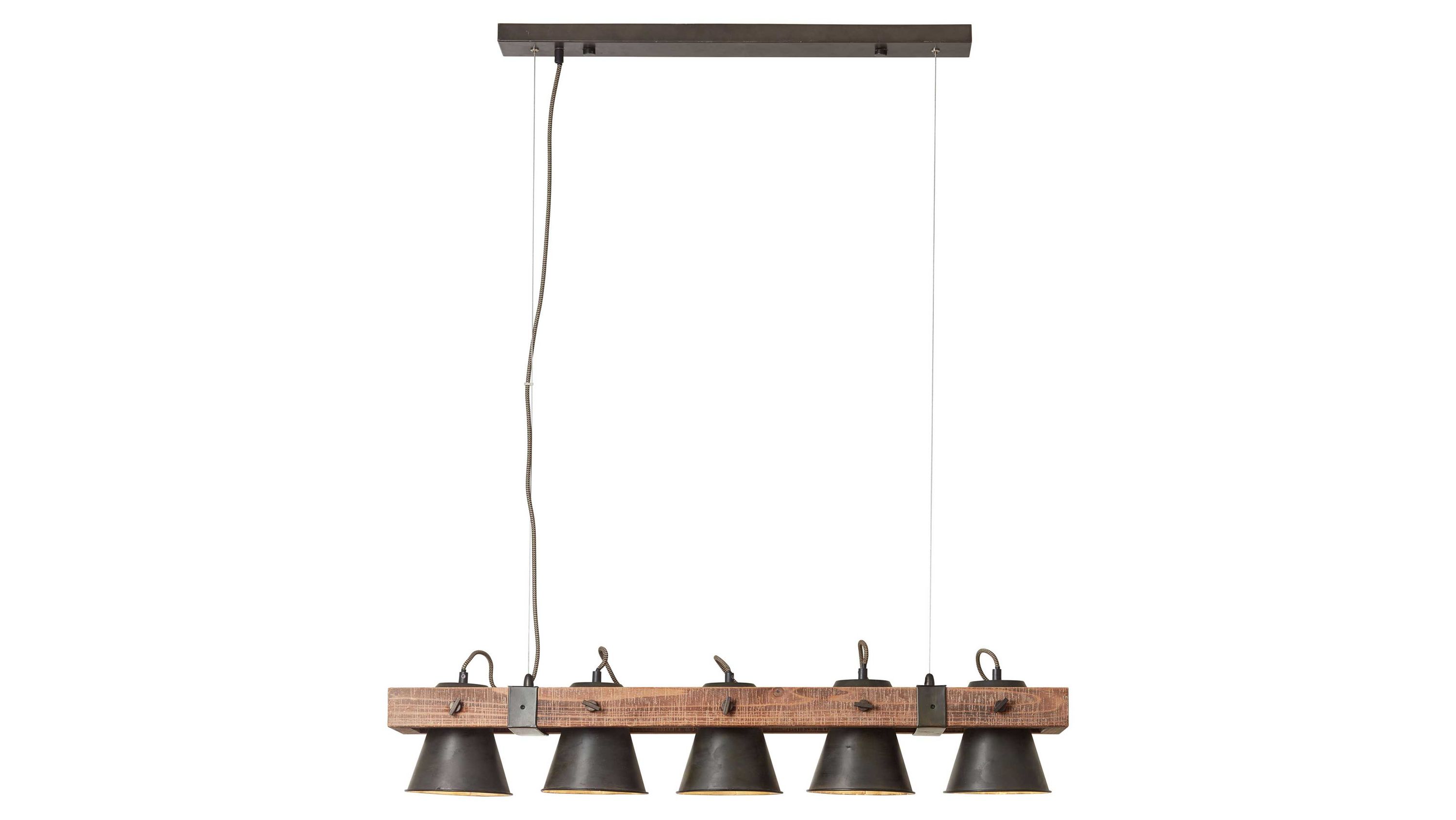Brilliant Pendellampe Plow schwarzer Stahl & Holz  Länge ca. 95 cm