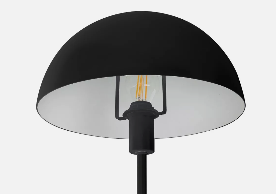 Nino Leuchten Stehleuchte Metall schwarz  modern  45×45×73?cm  matt  nicht dimmbar Stehleuchte aus mattem schwarzem Metall mit kuppelförmigem Schirm  frontal freigestellt fotografiert