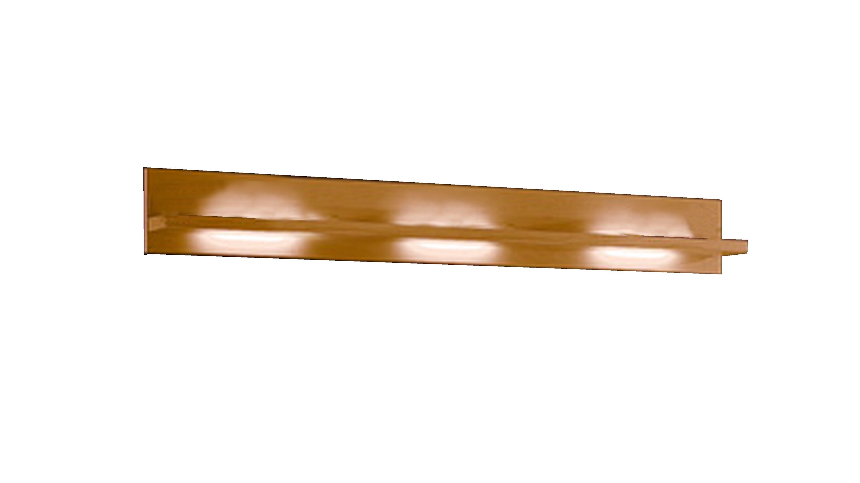 Sandfarbenes Wandboard mit Regal Langes Wandboard mit schmalem Regal in sandfarbener Holzoptik