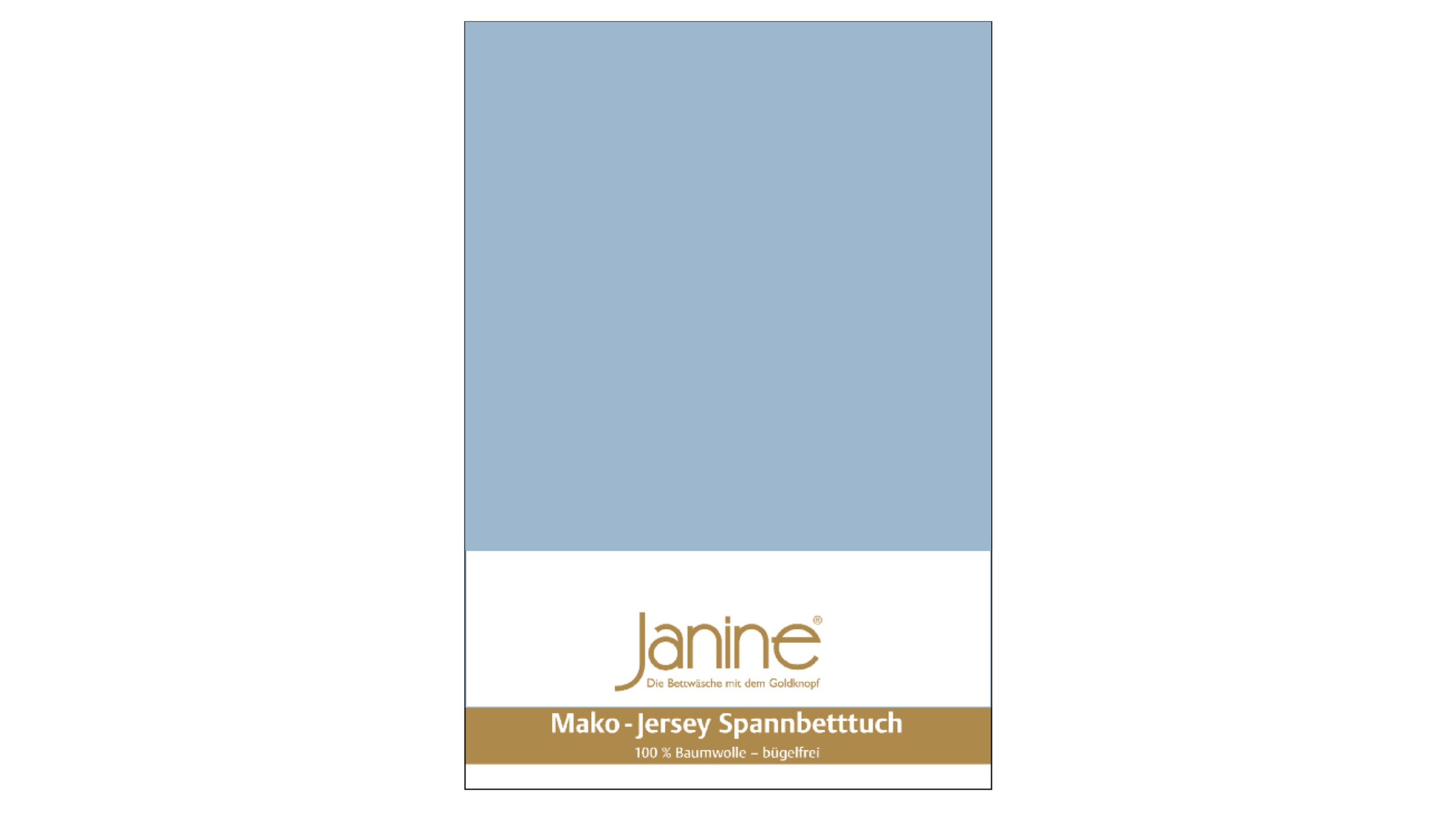 Spannbettlaken in hellblau mit weißer und goldfarbener Verpackung